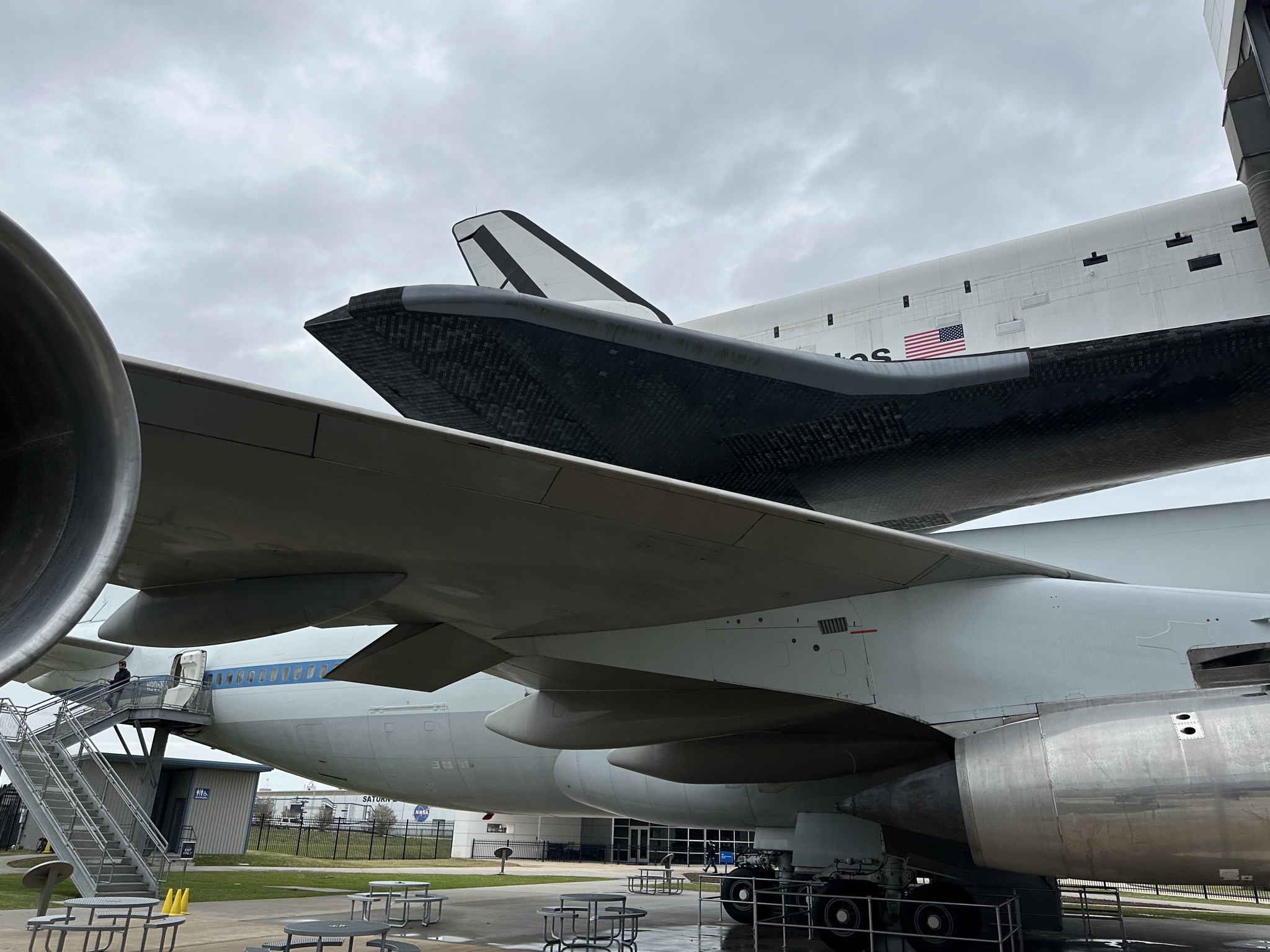 Shuttle on plane
