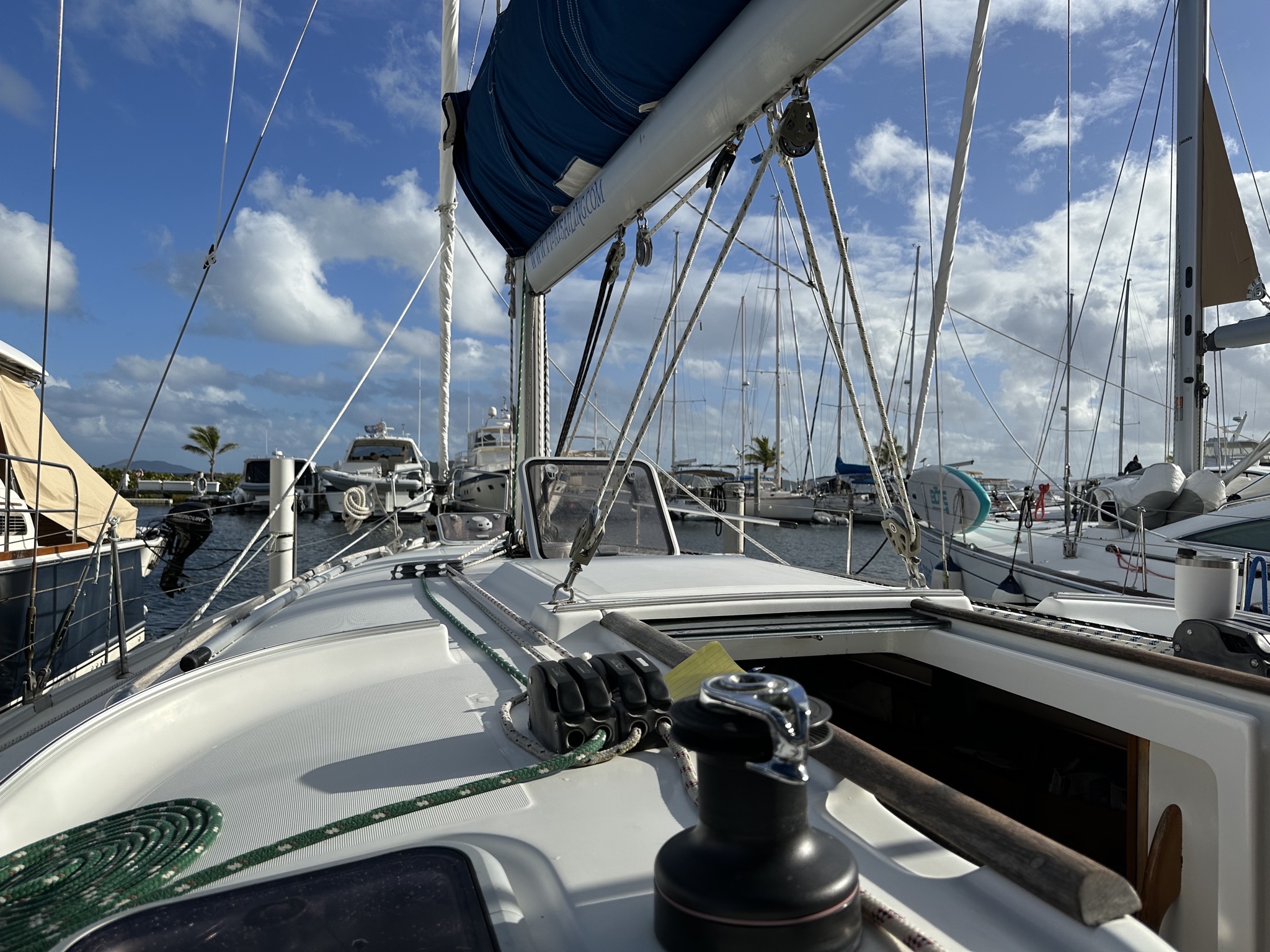 Sailboat in marina