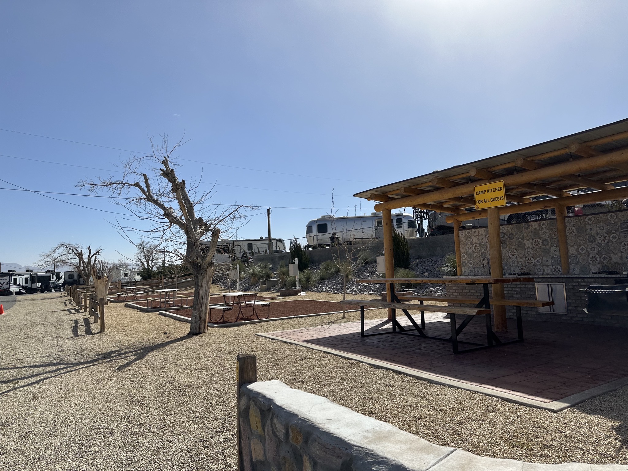 Tent and camp kitchen areas