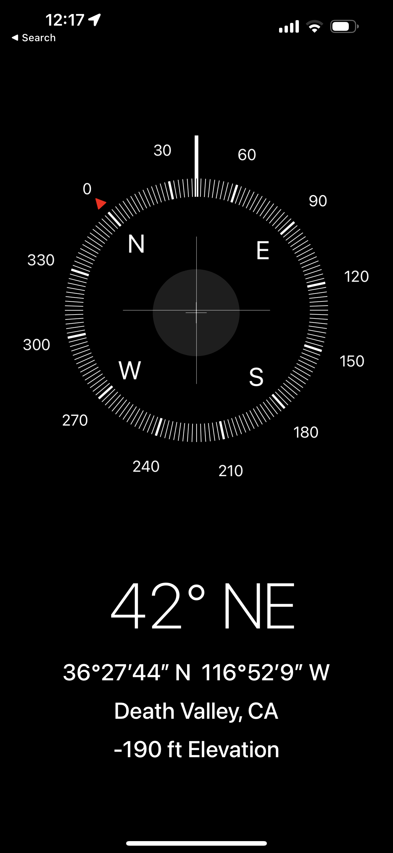 -190 feet elevation