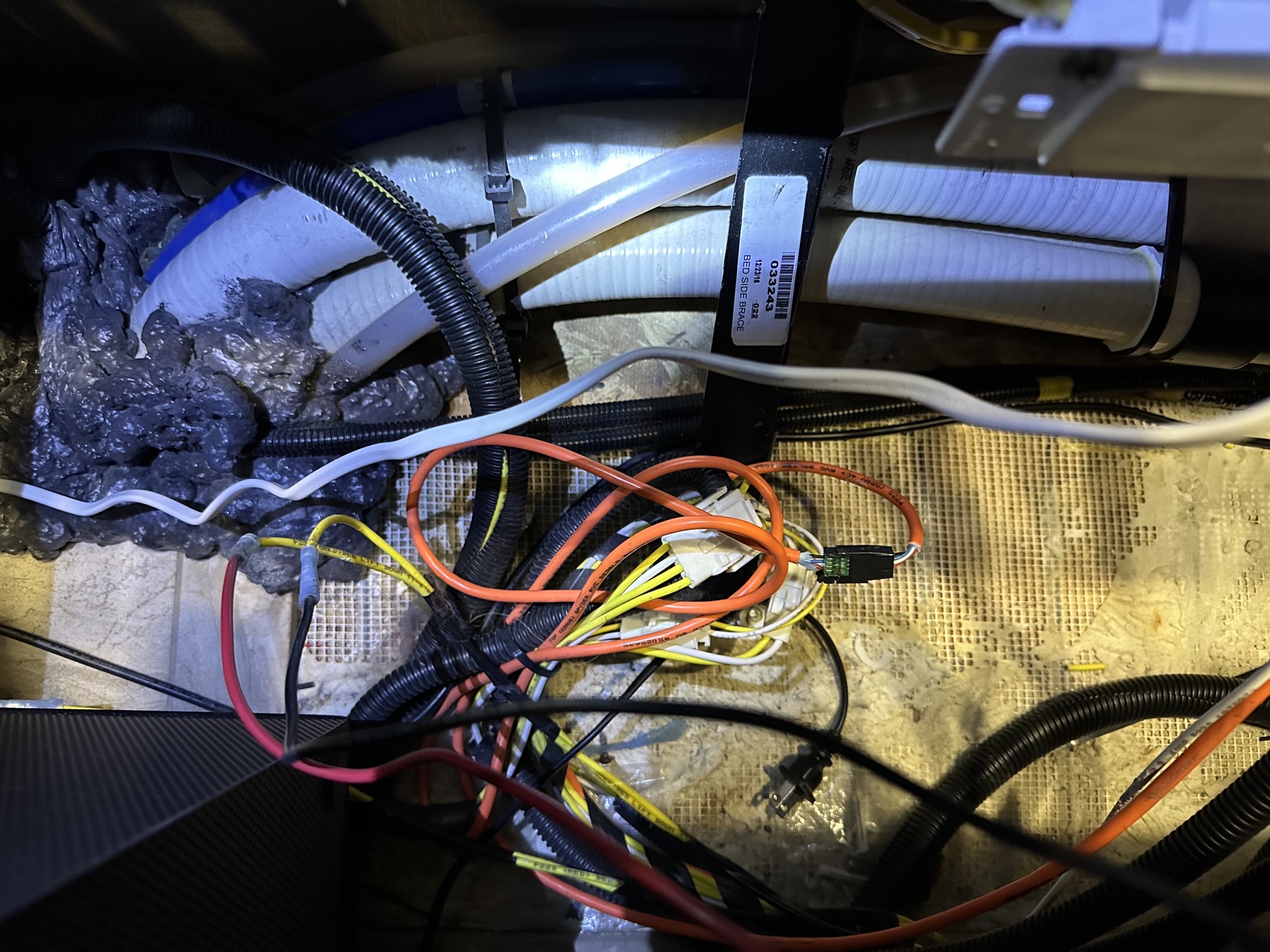 Wires under bed