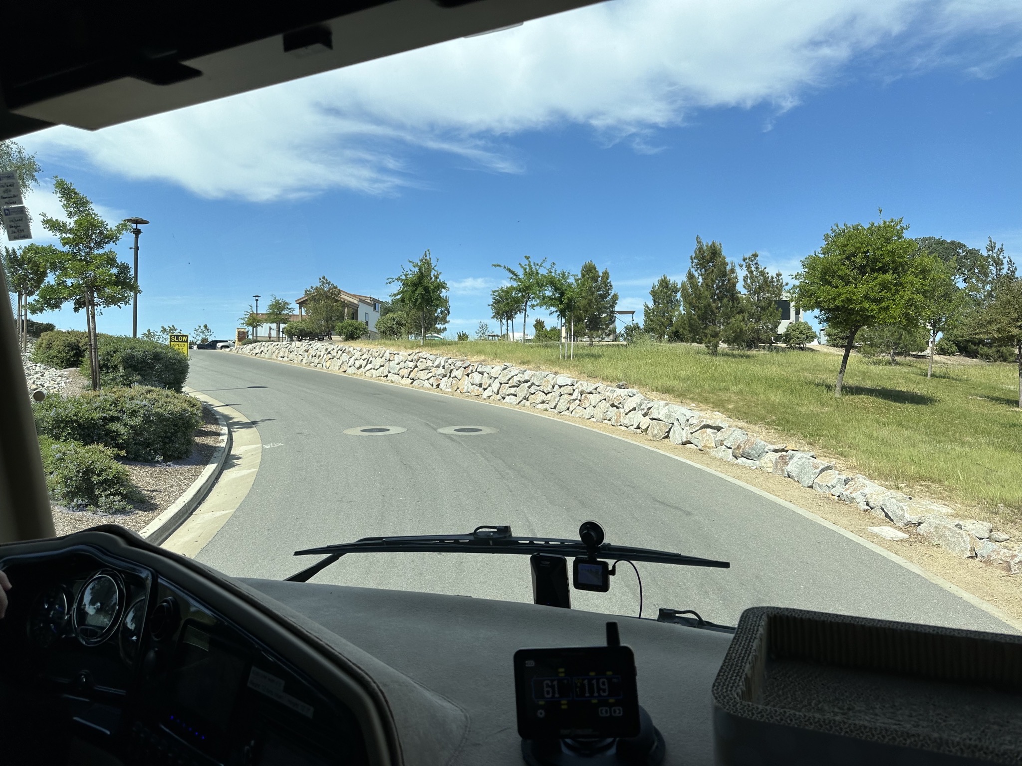 Steep hill leaving RV park
