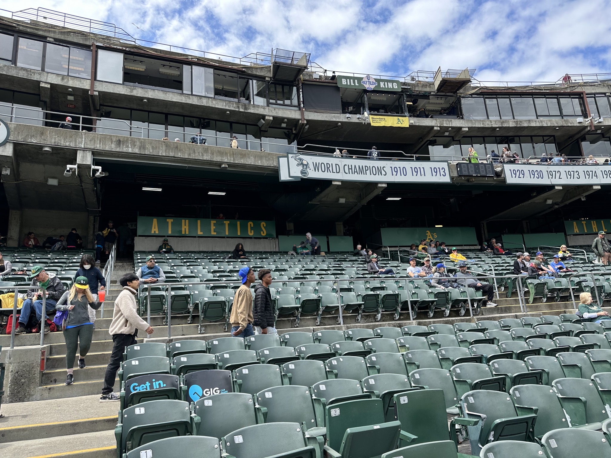 Looking back from our seats