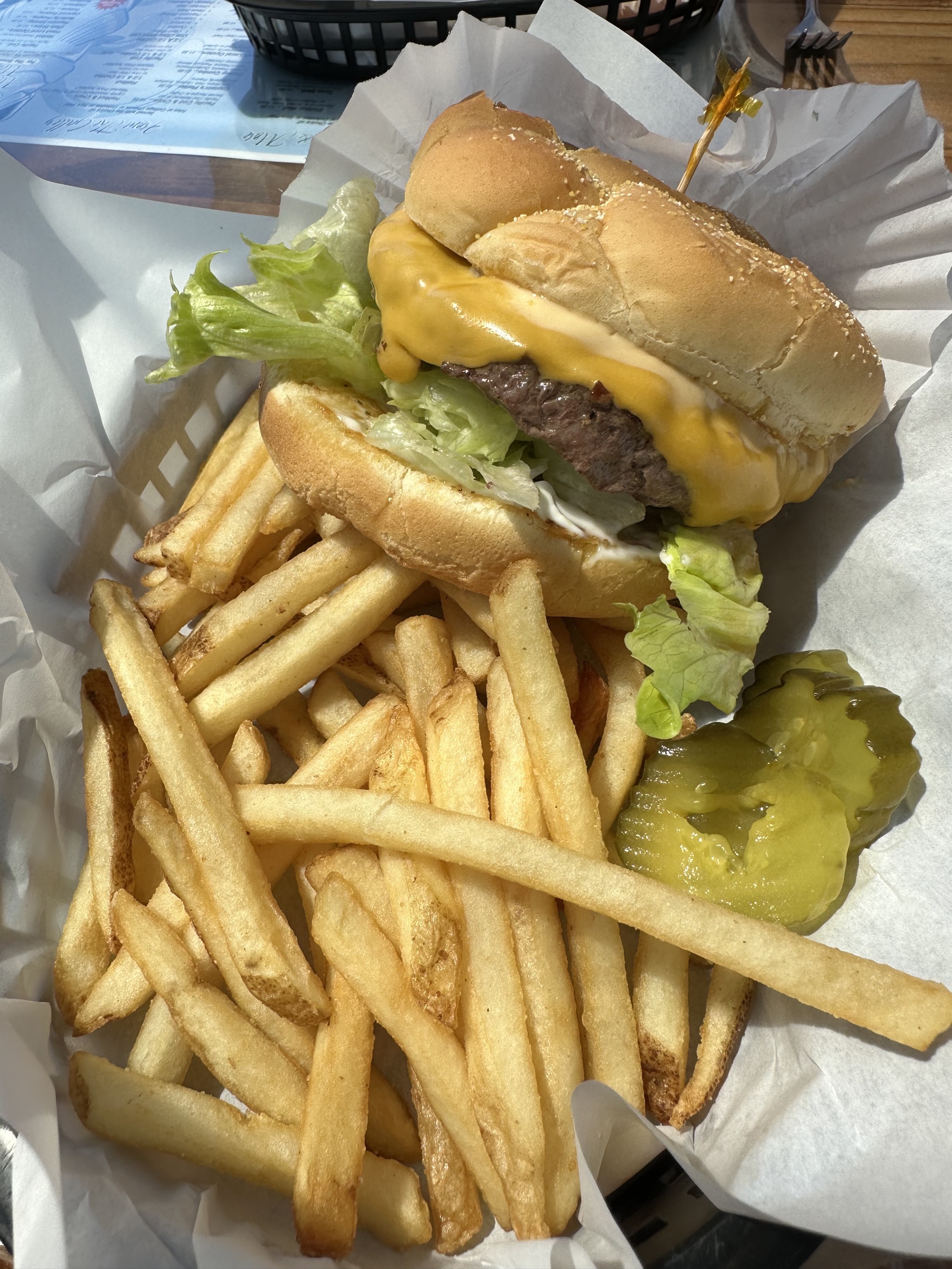 My burger and fries
