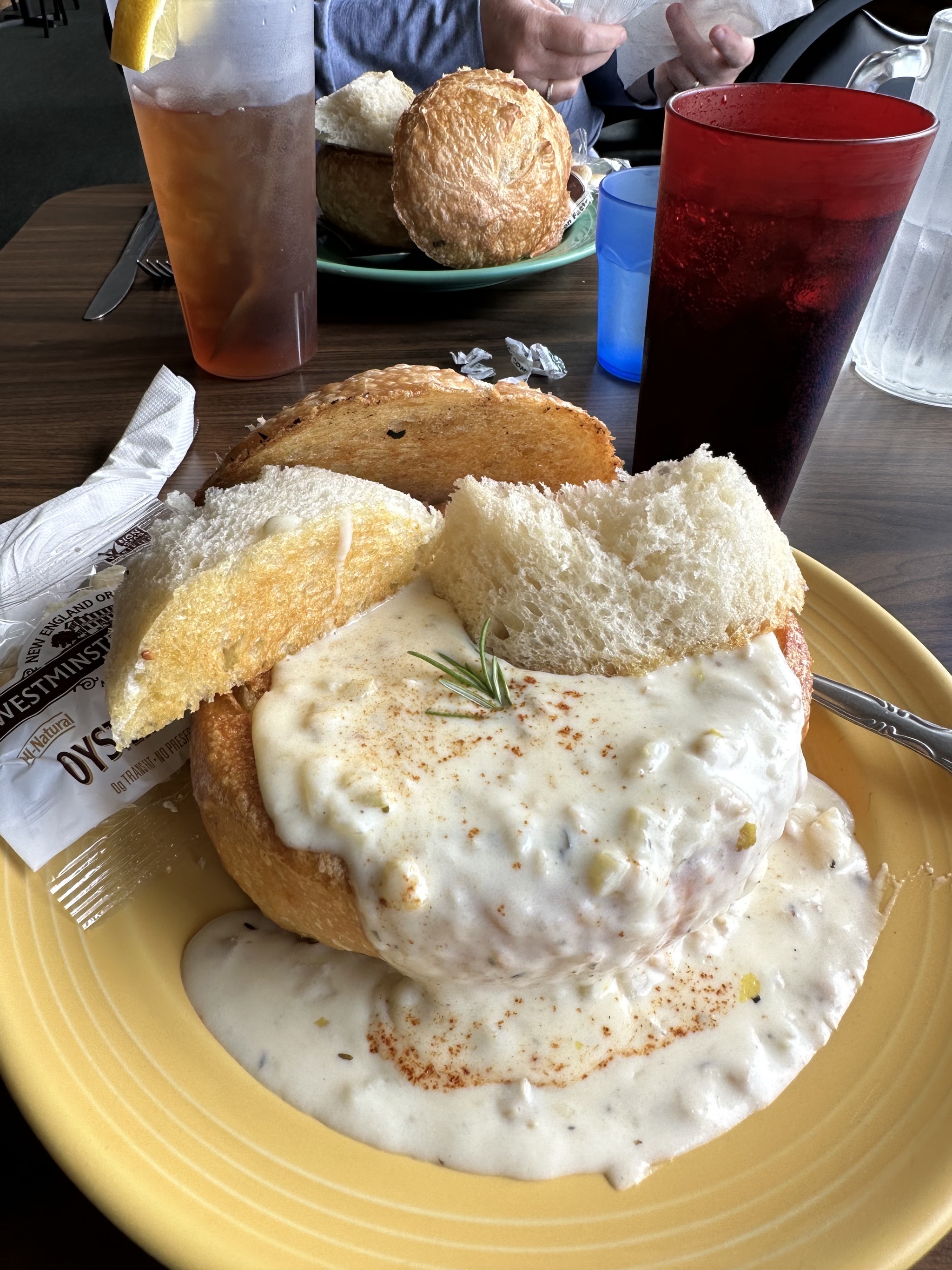 My clam chowder bread bowl