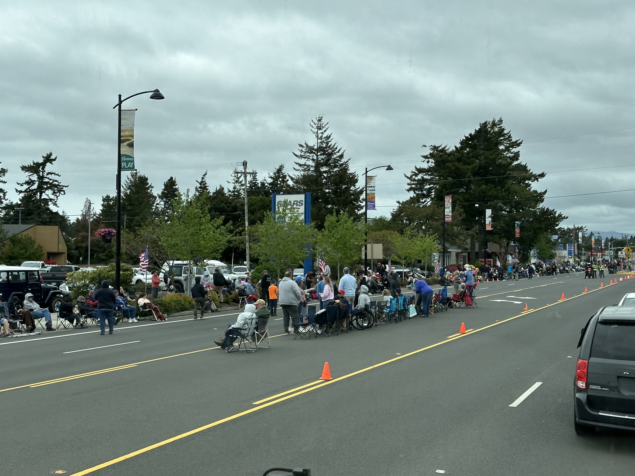 Waiting for Memorial Day parade