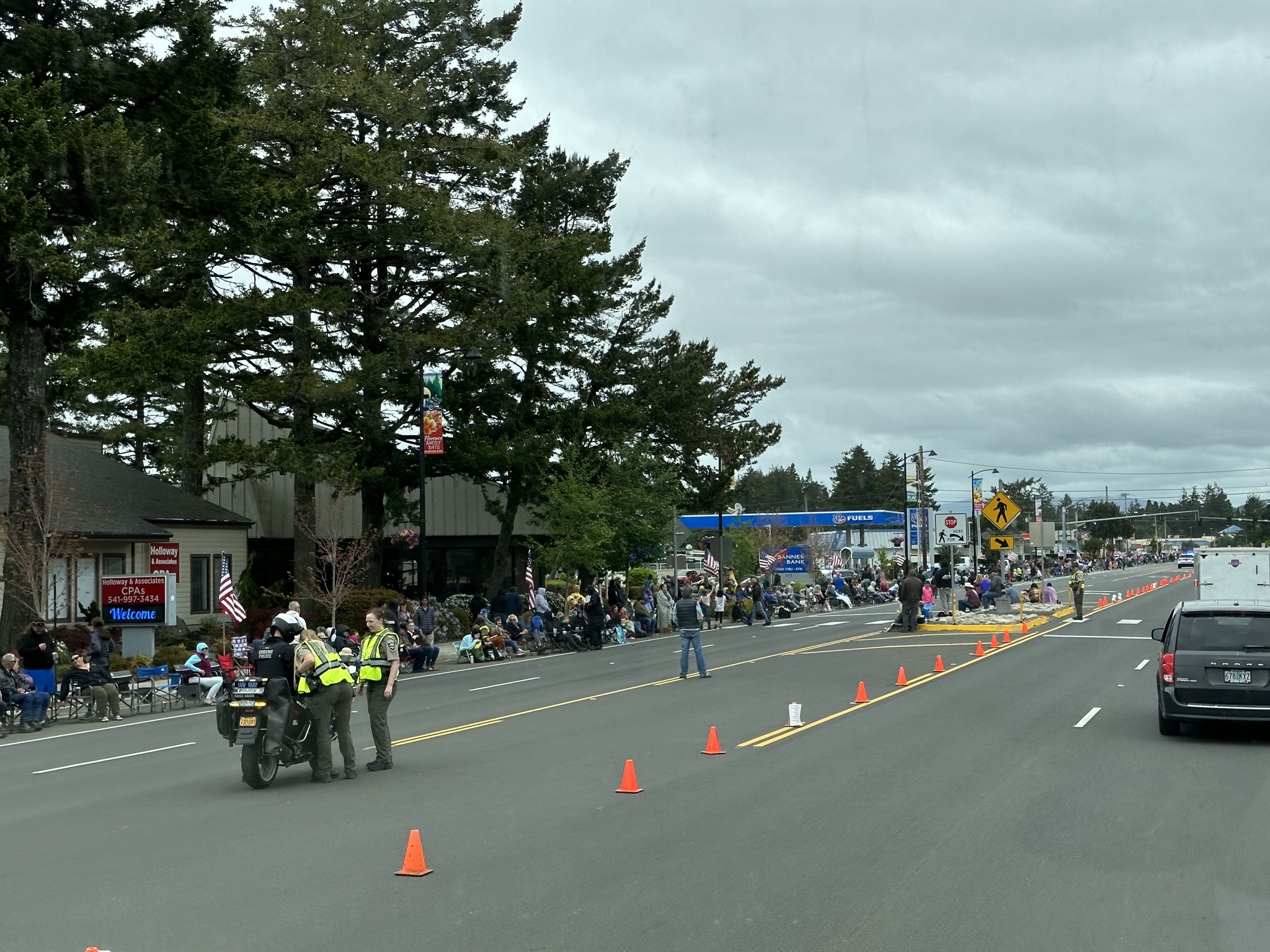 Waiting for Memorial Day parade