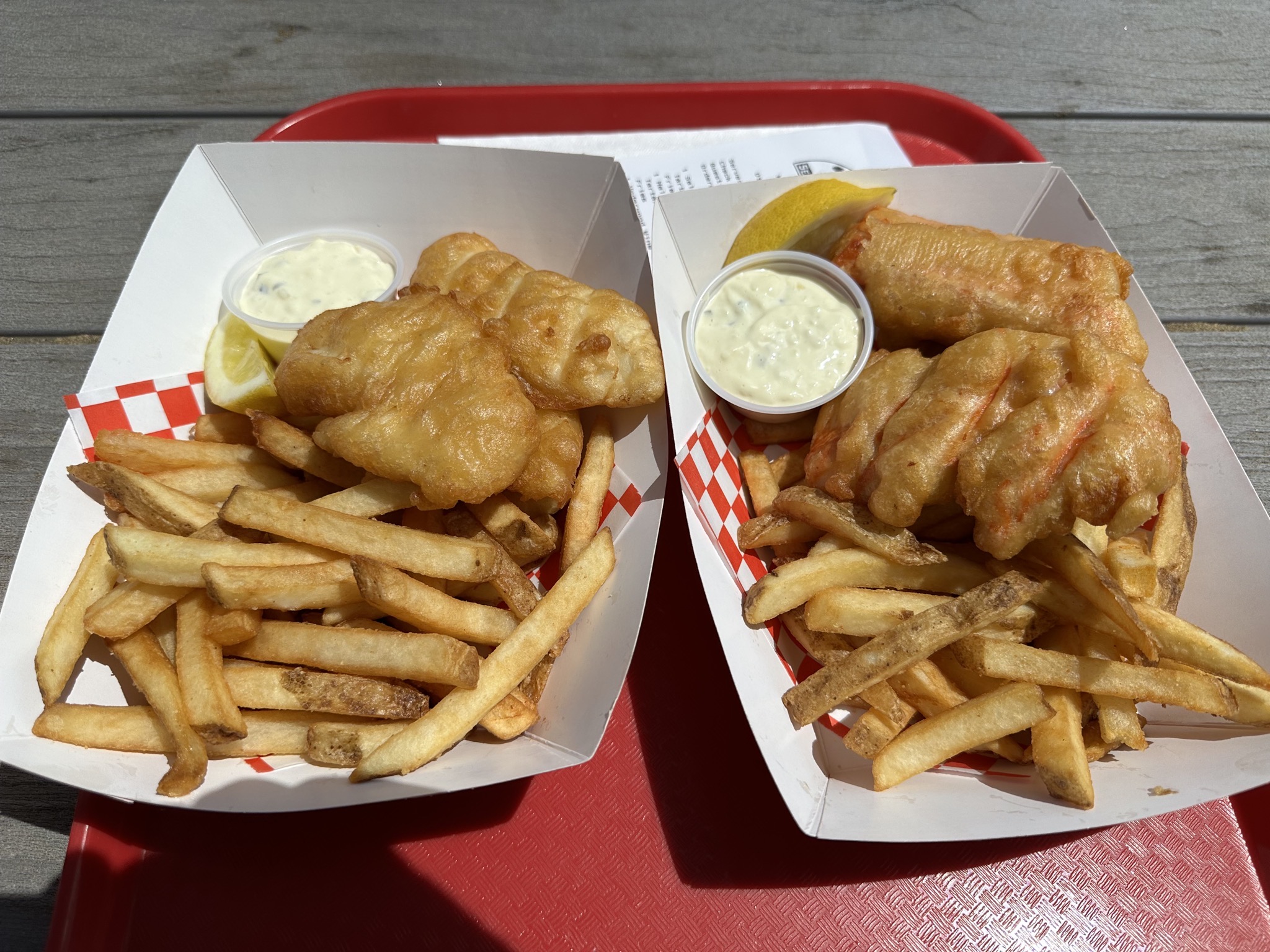 Different kinds of fish and chips