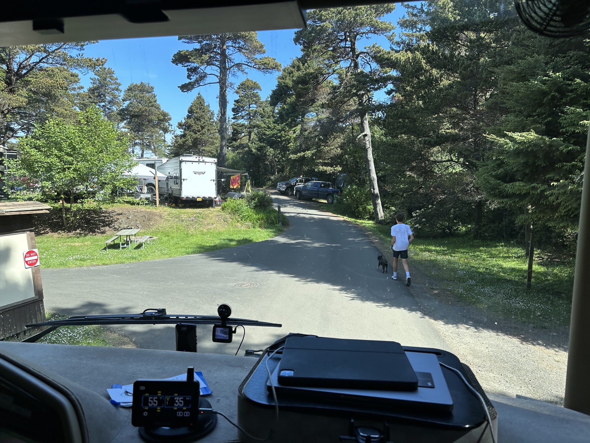 Leaving the campground