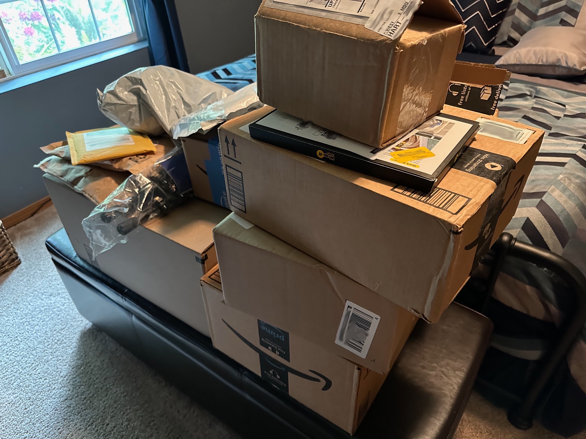 A pile of packages waiting for us