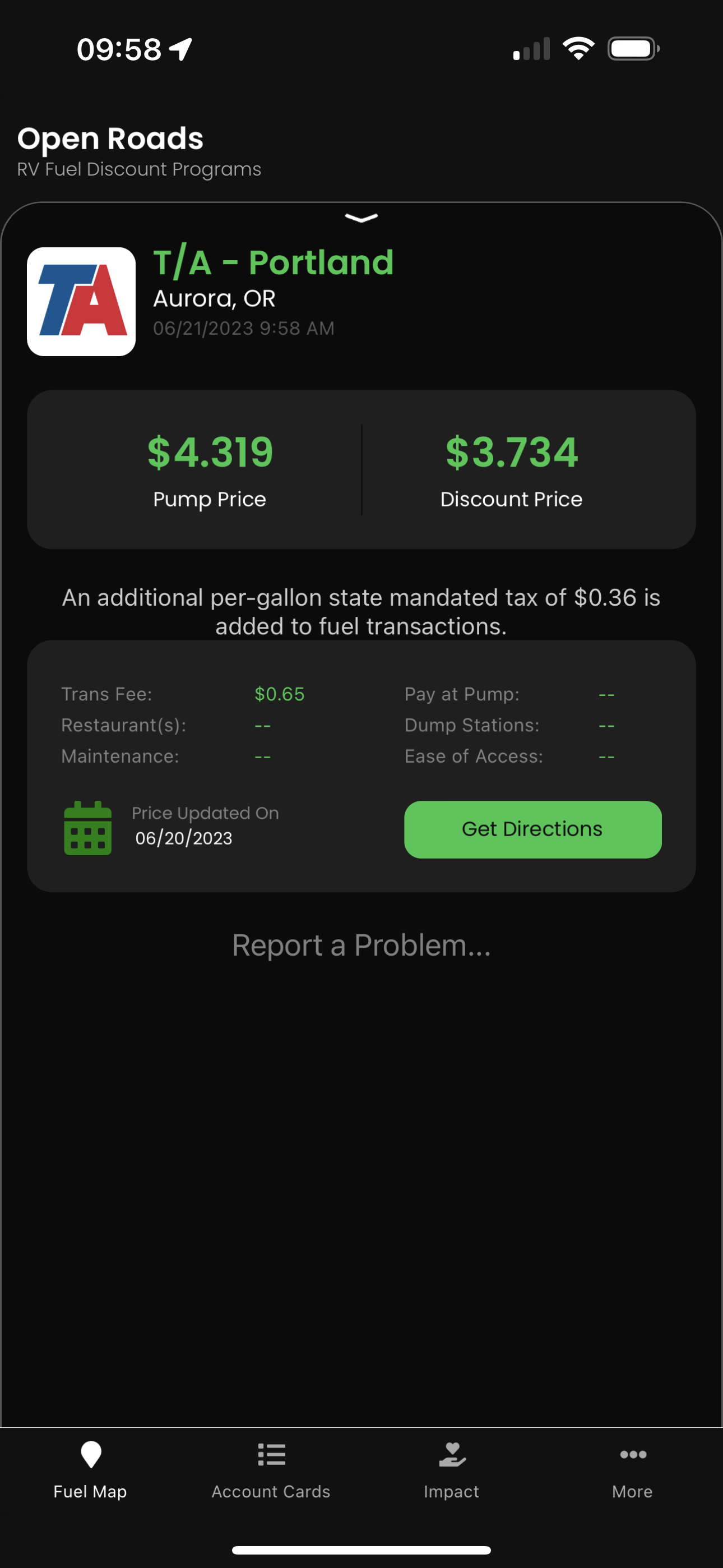 Open Roads app