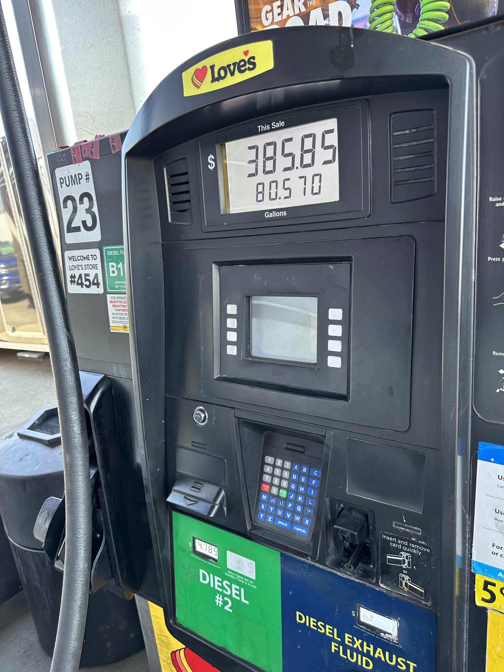 80 gallons of diesel