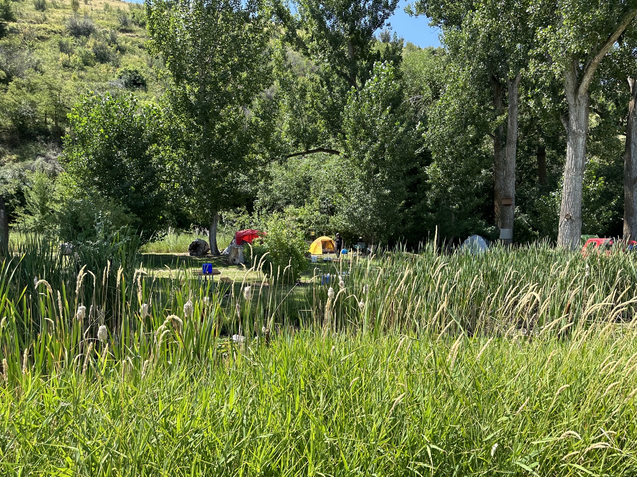 Tent sites beyond canal