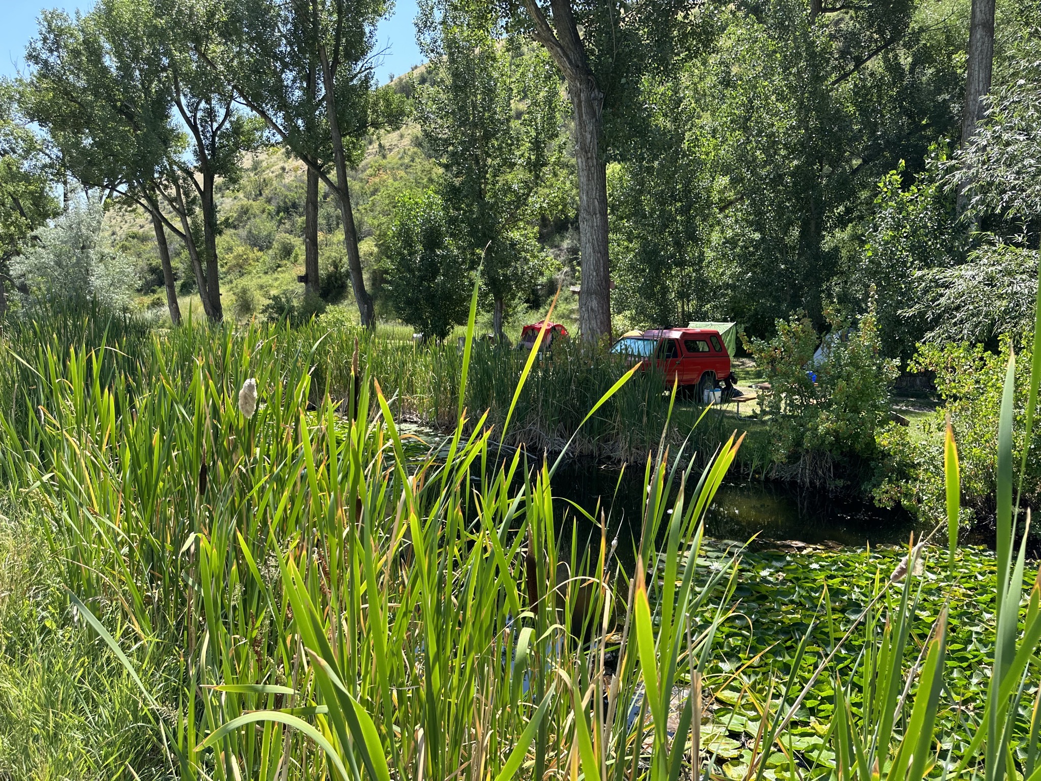 Tent sites beyond canal