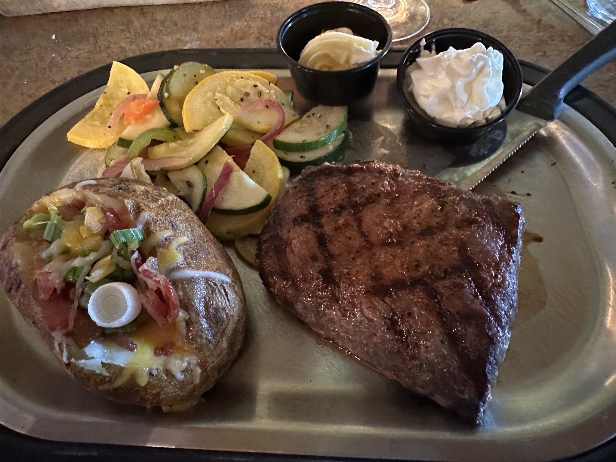 Steak and baked spud