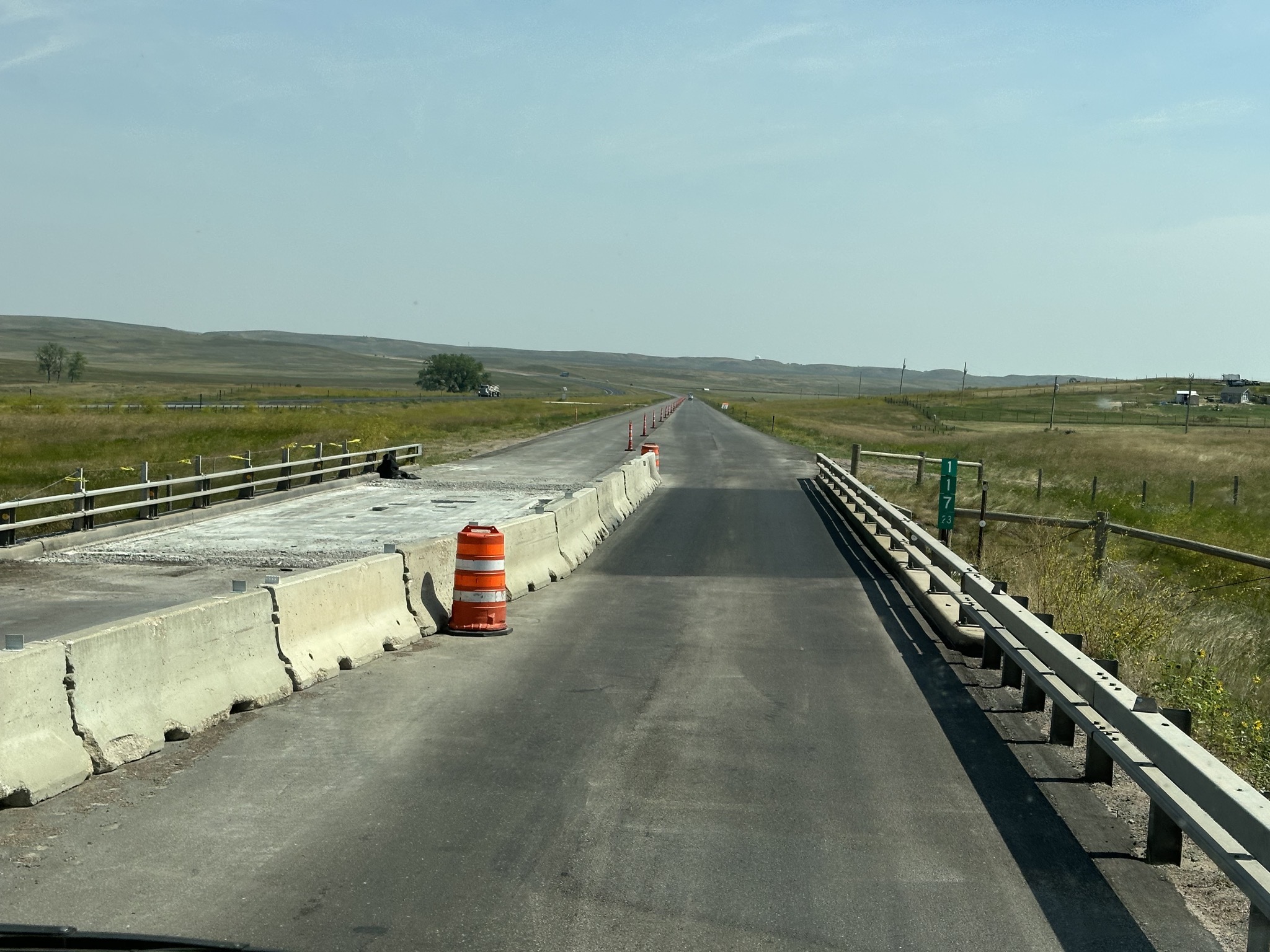 Narrow bridge roadworks