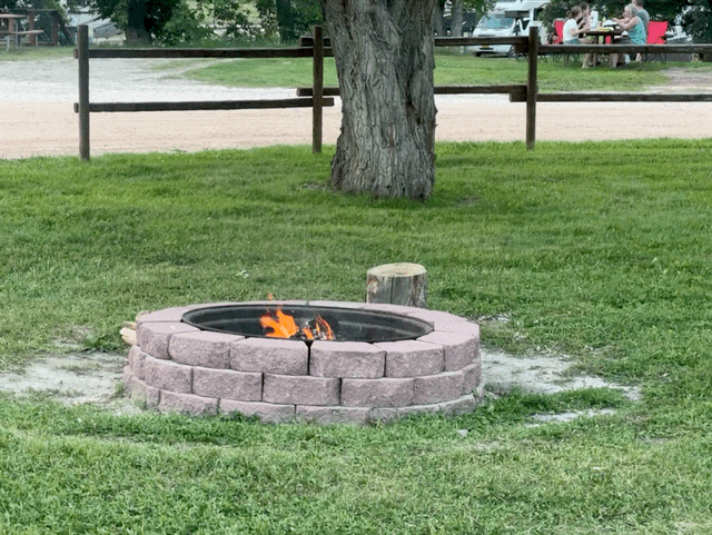 Group fire pit next to our site