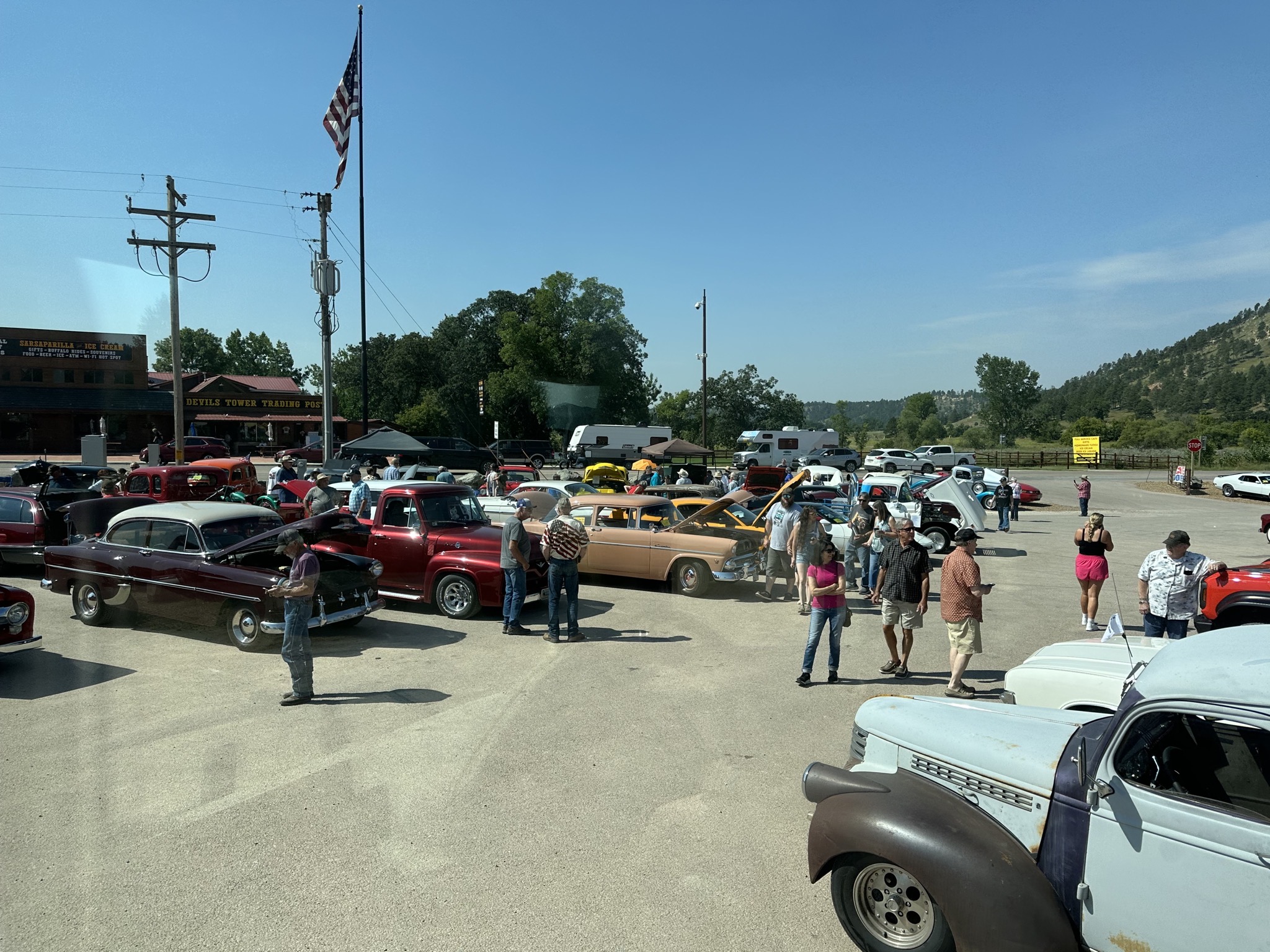 Car show outside campground