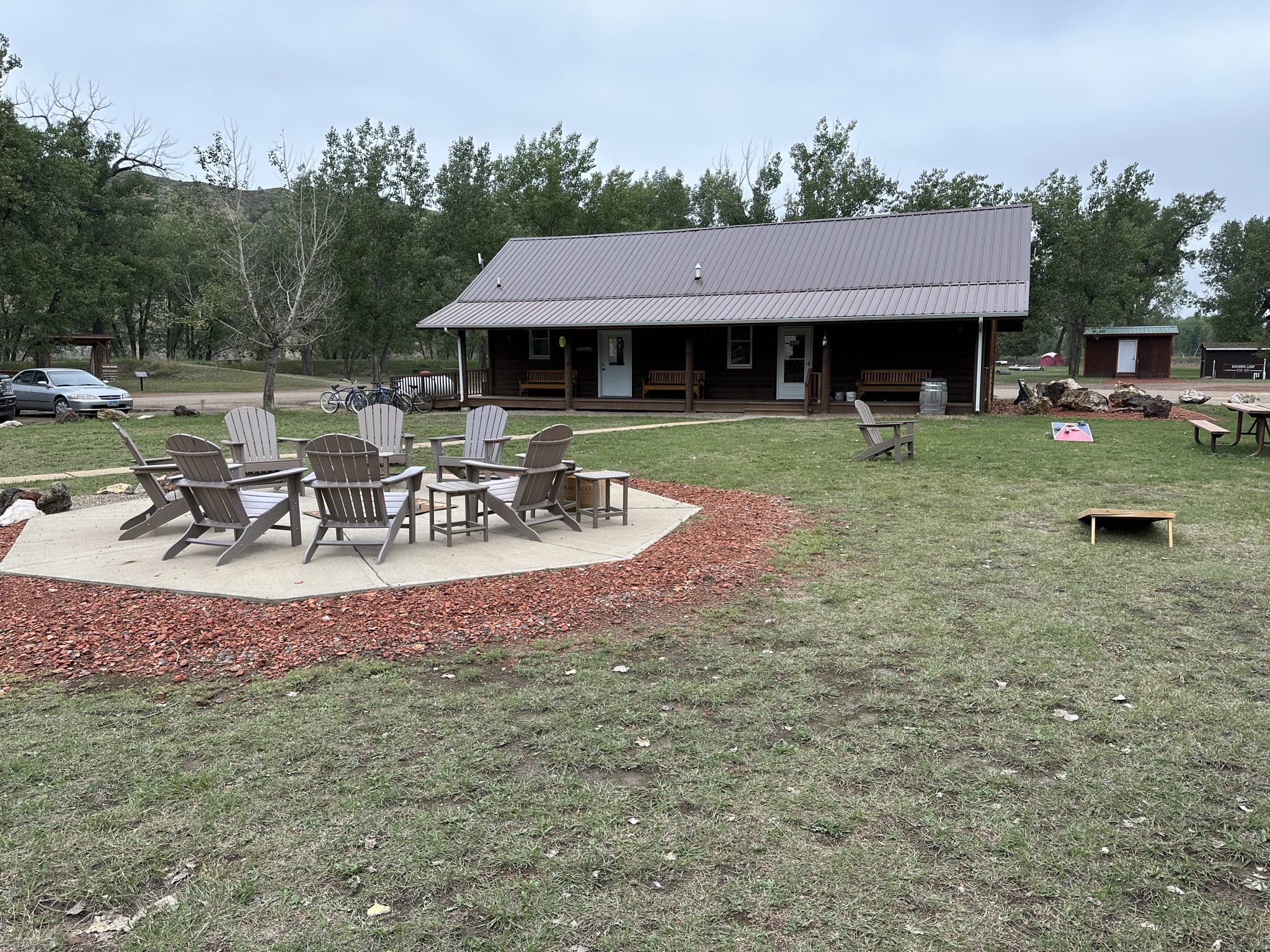Group fire pit and games