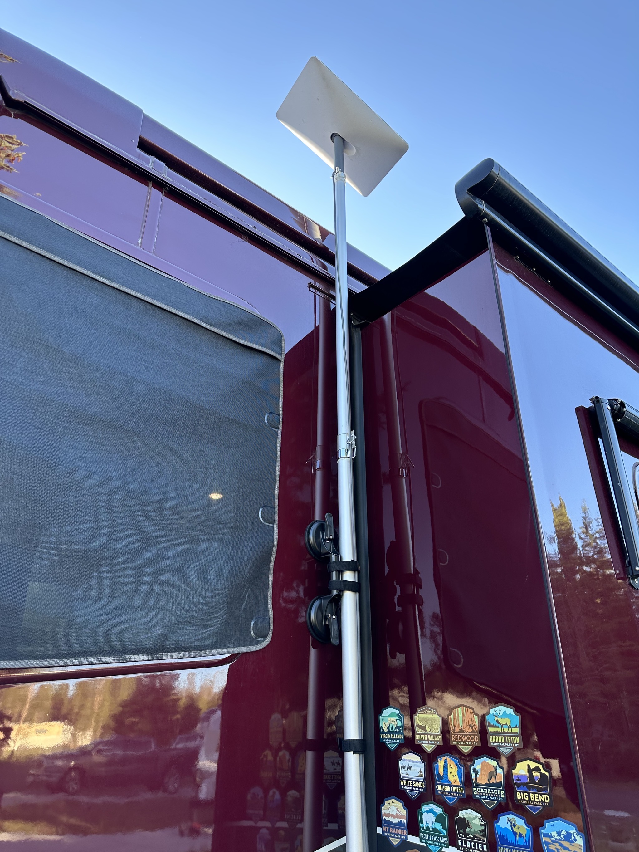 Starlink on flagpole
