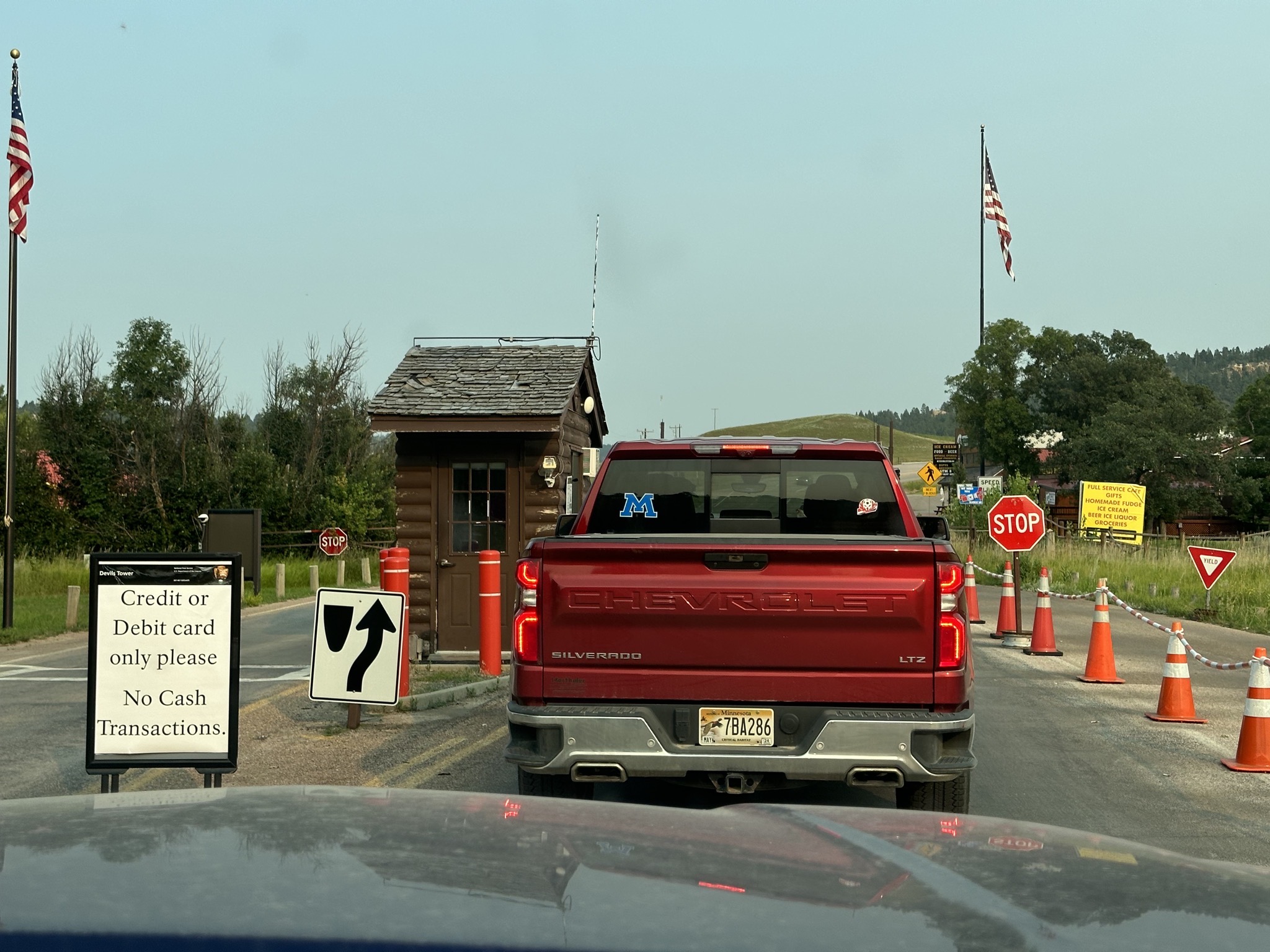 Devils Tower is unusual in that you pay on the way out