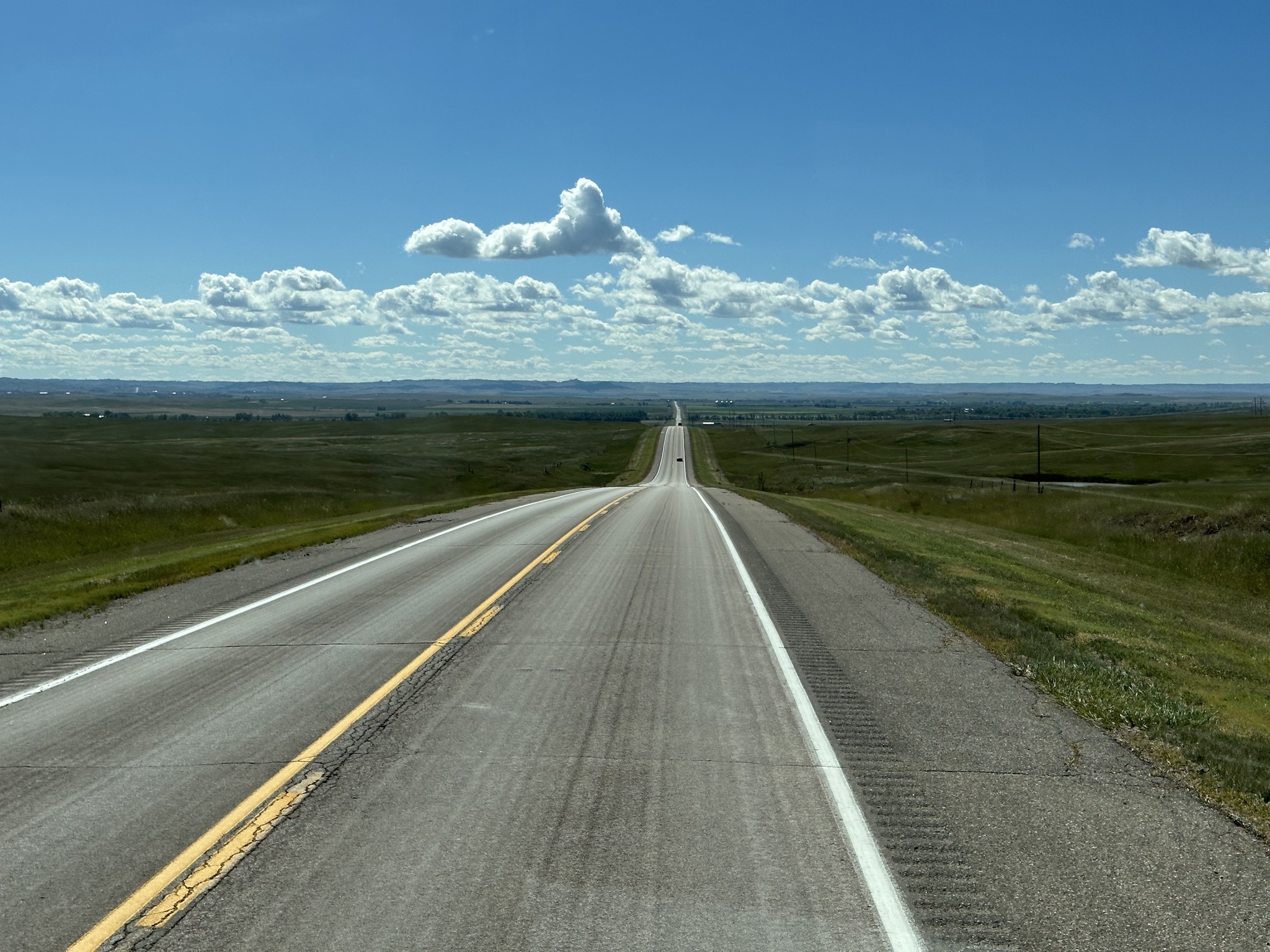 A seemingly endless long straight highway