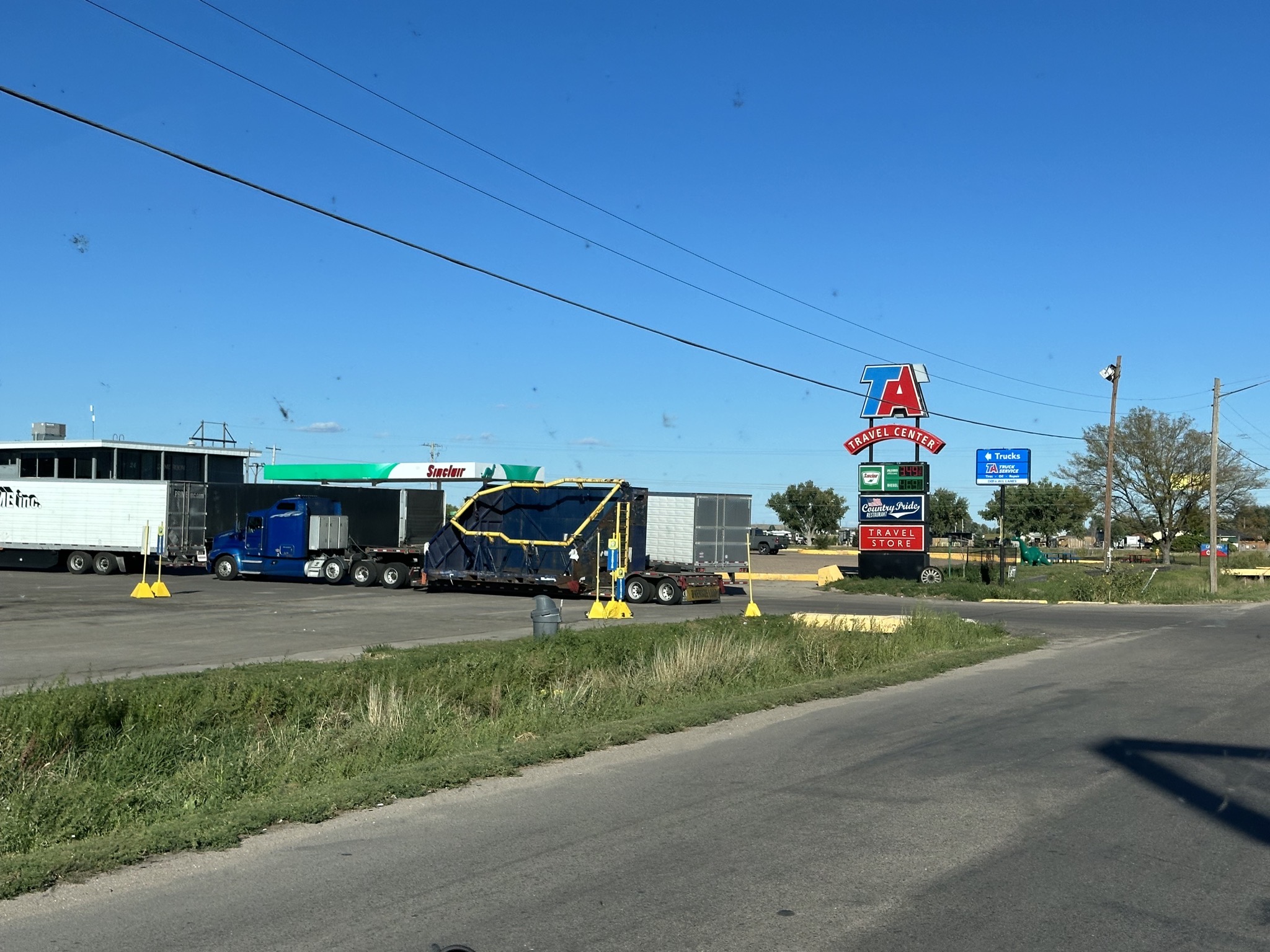 We were going to fuel here, but most of the lanes were closed, with a huge line, so we bailed