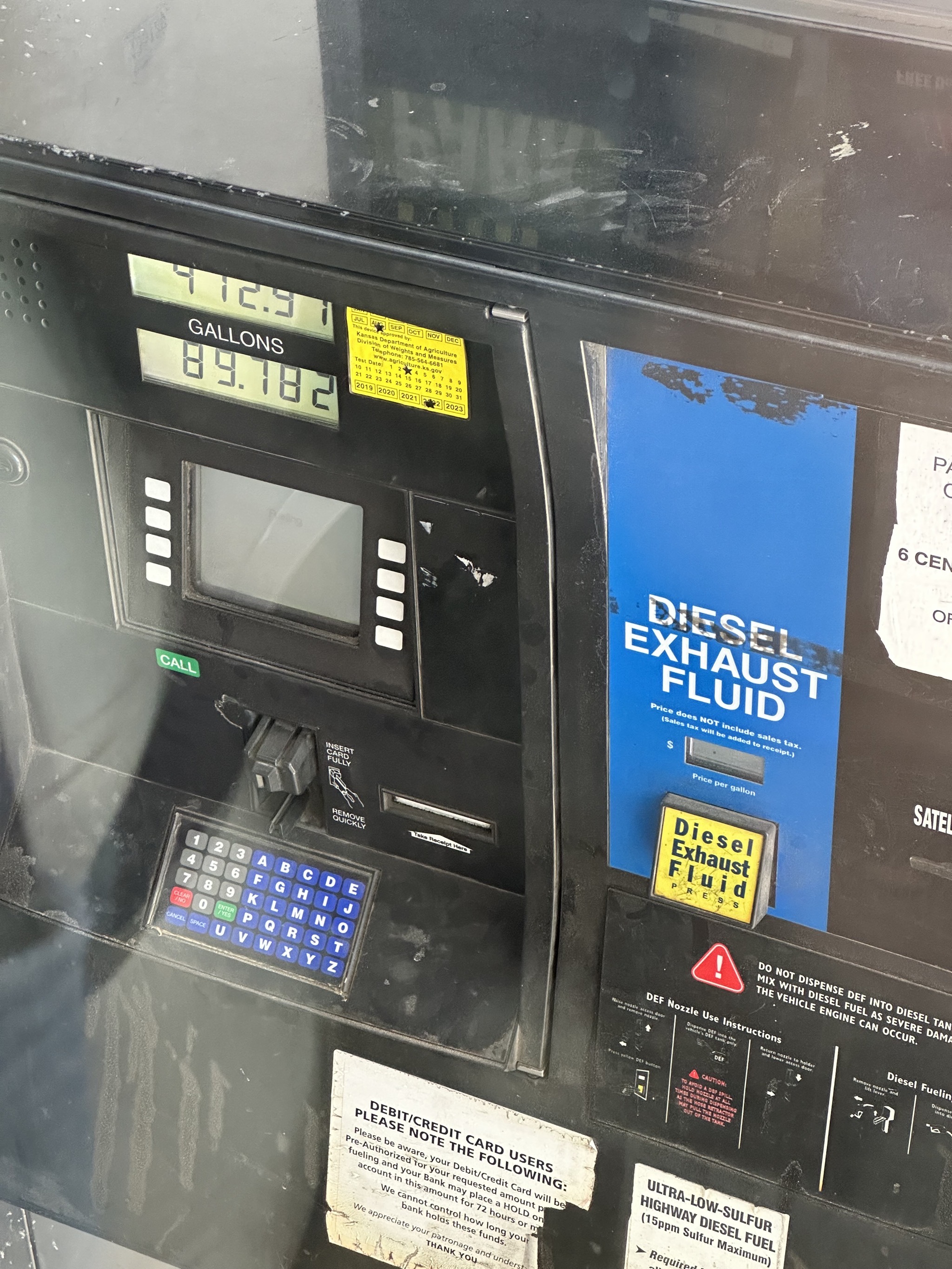 Almost 90 gallons for $412; we saved $47 on this fuel up via our Open Roads discount card
