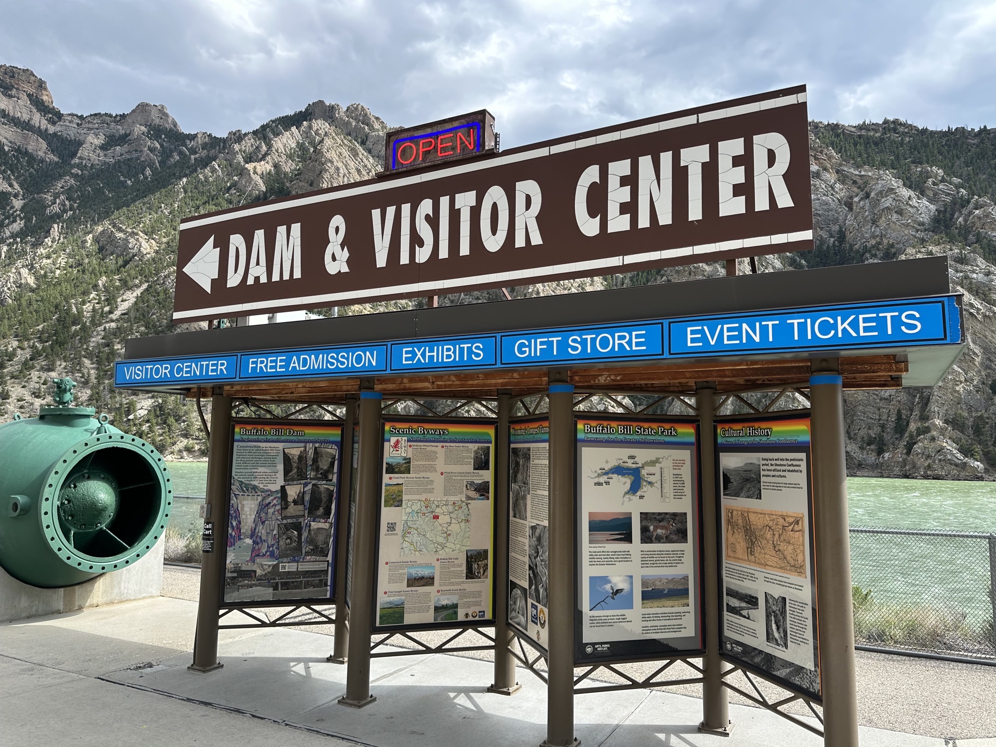 Exhibits in the parking lot