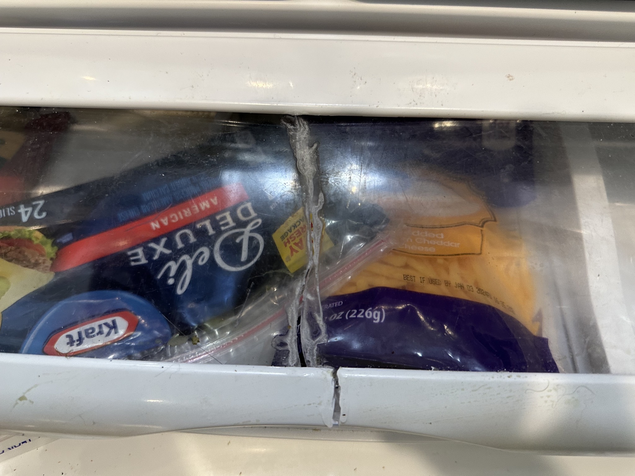Cracked fridge drawer cover