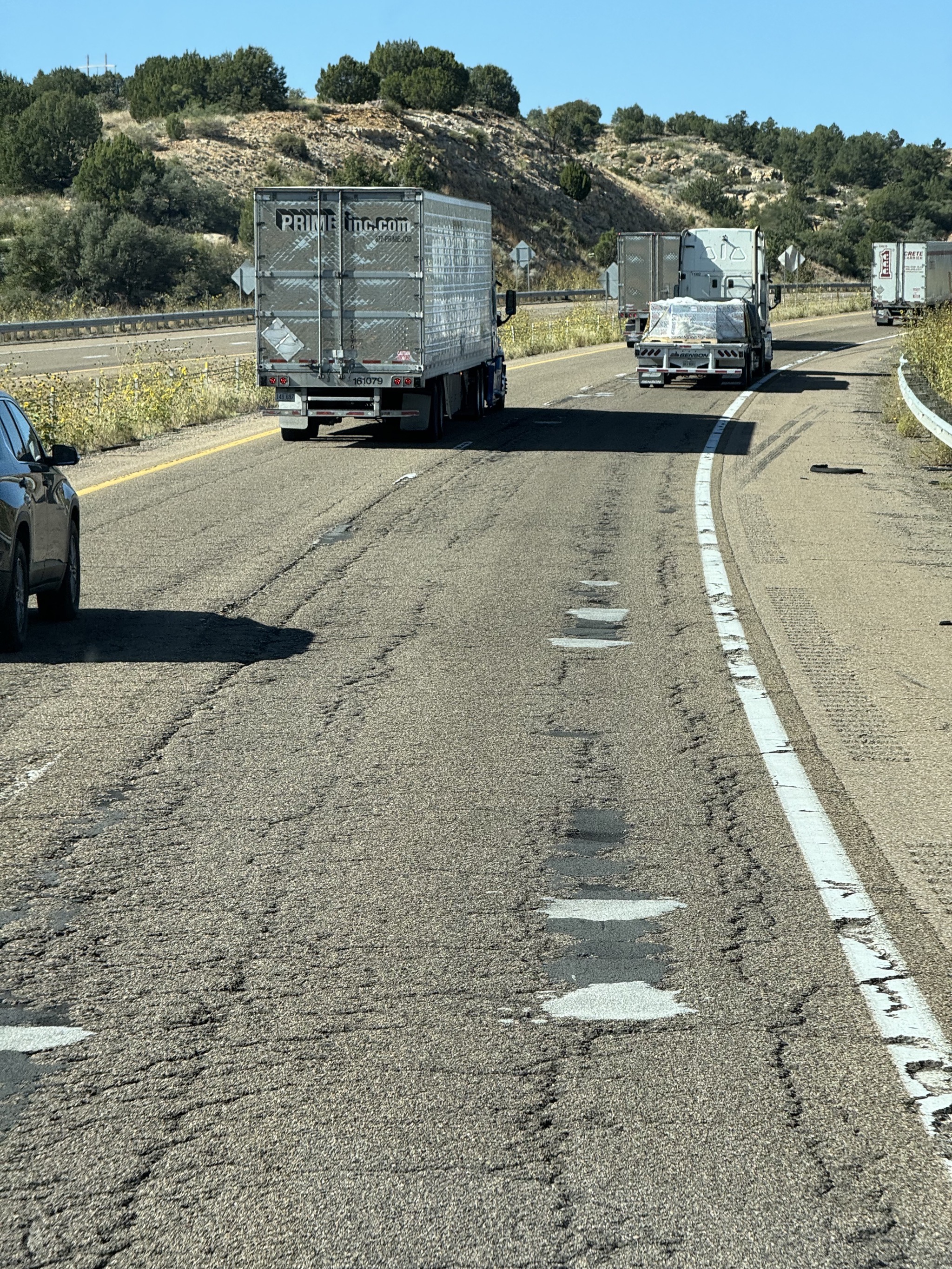 Rough road surface