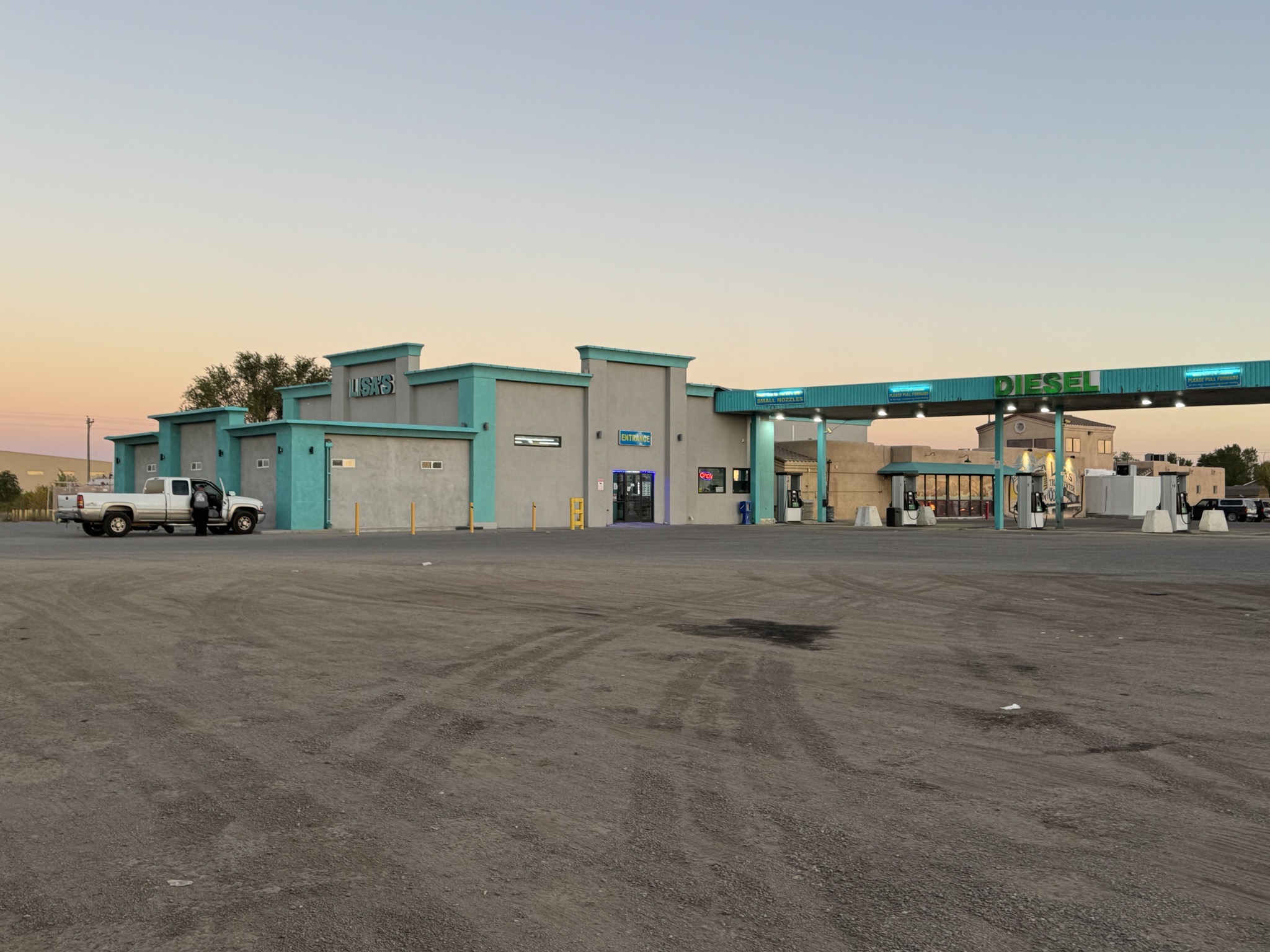 Truck center across the road