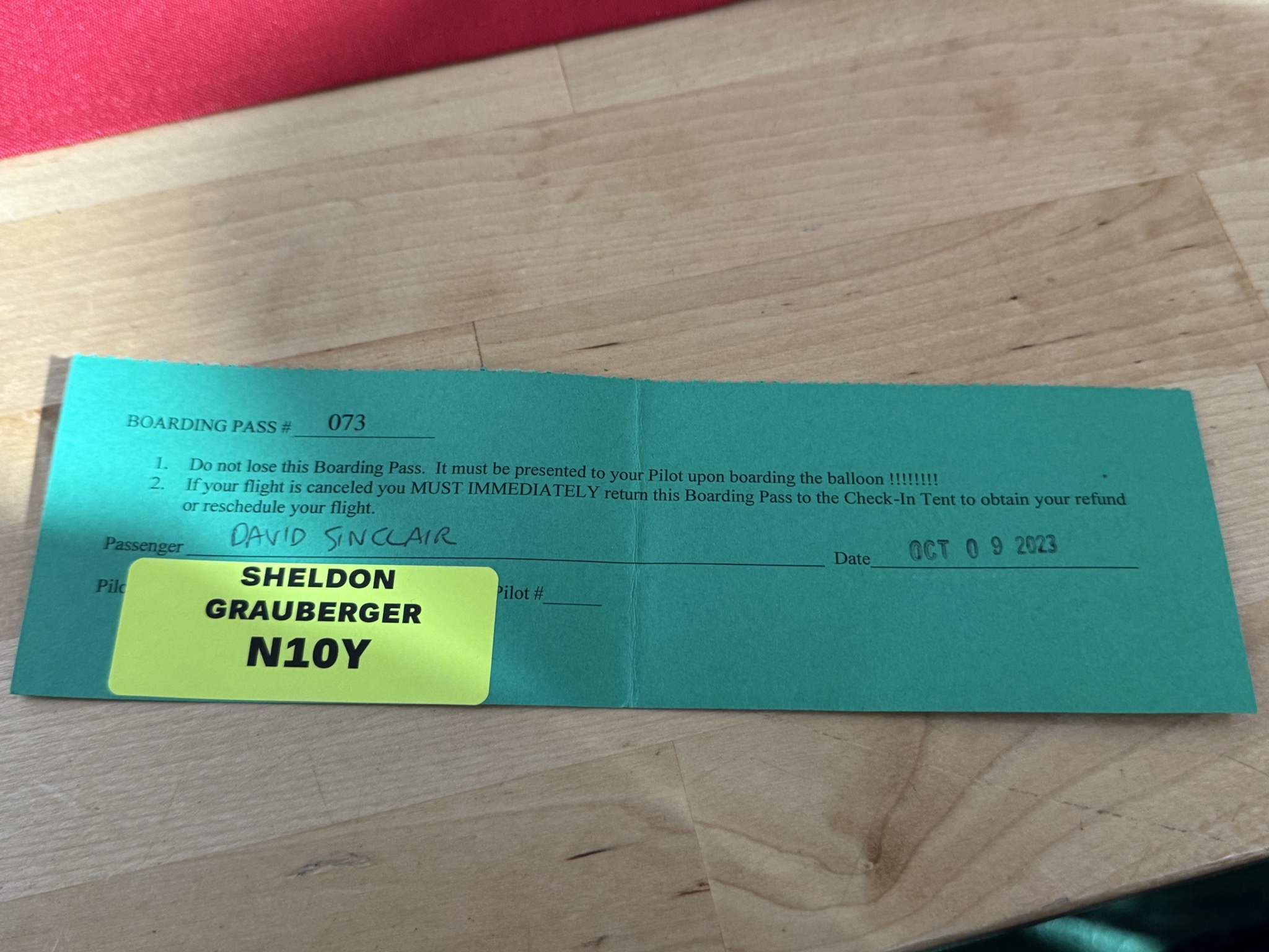 Boarding pass