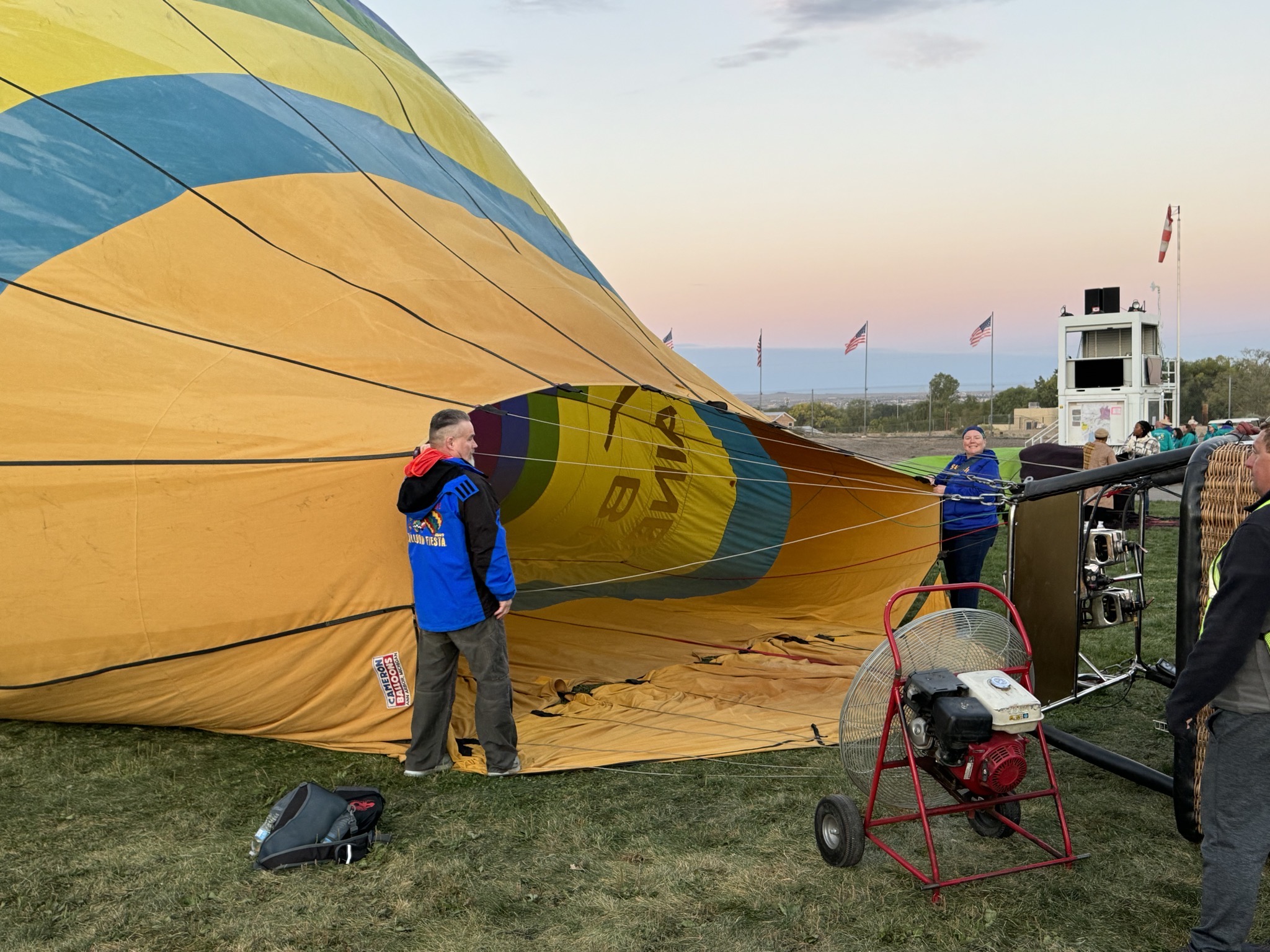 Using fans to start inflating the envelope