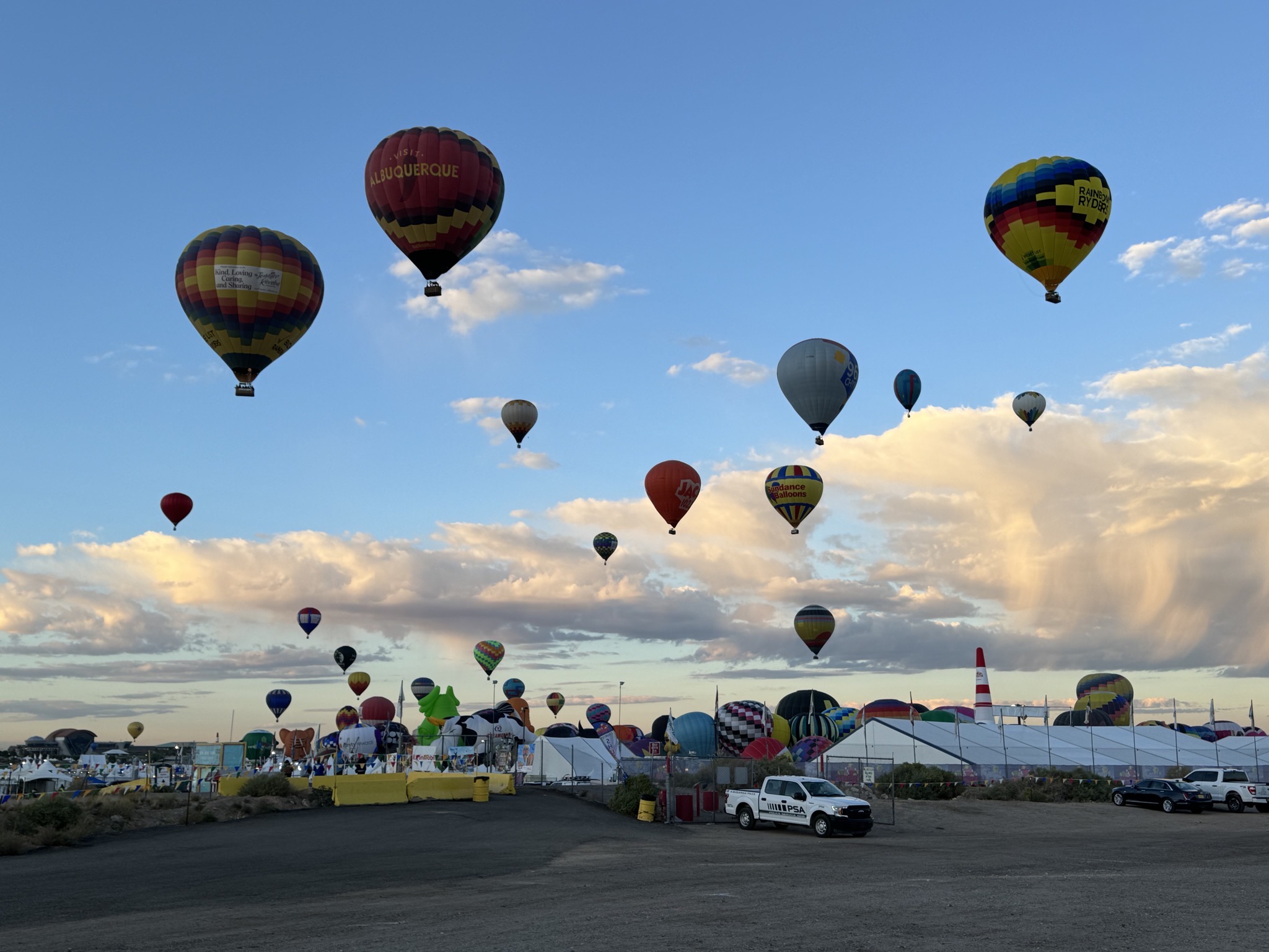 Balloons over RV lot
