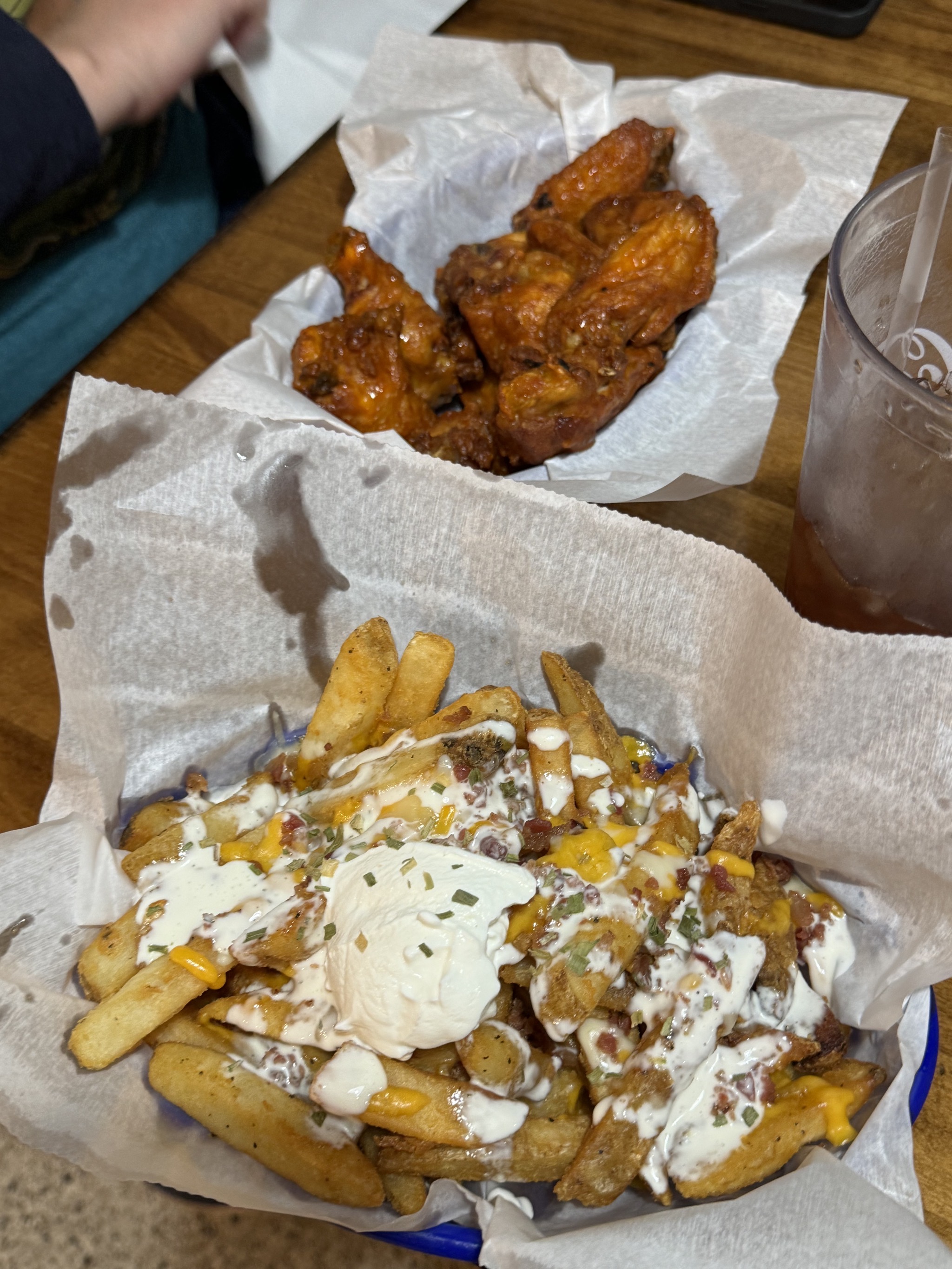 Loaded fries and wings