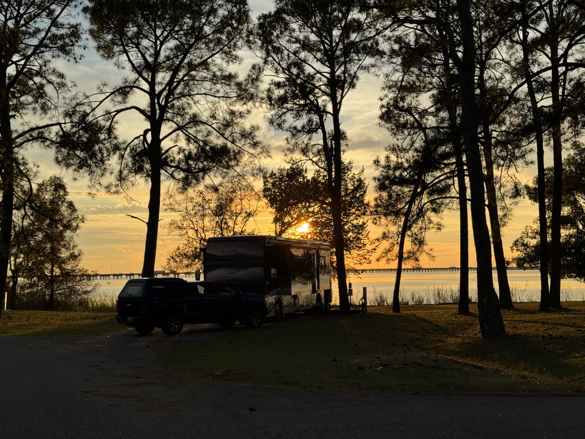 Sunset behind our site