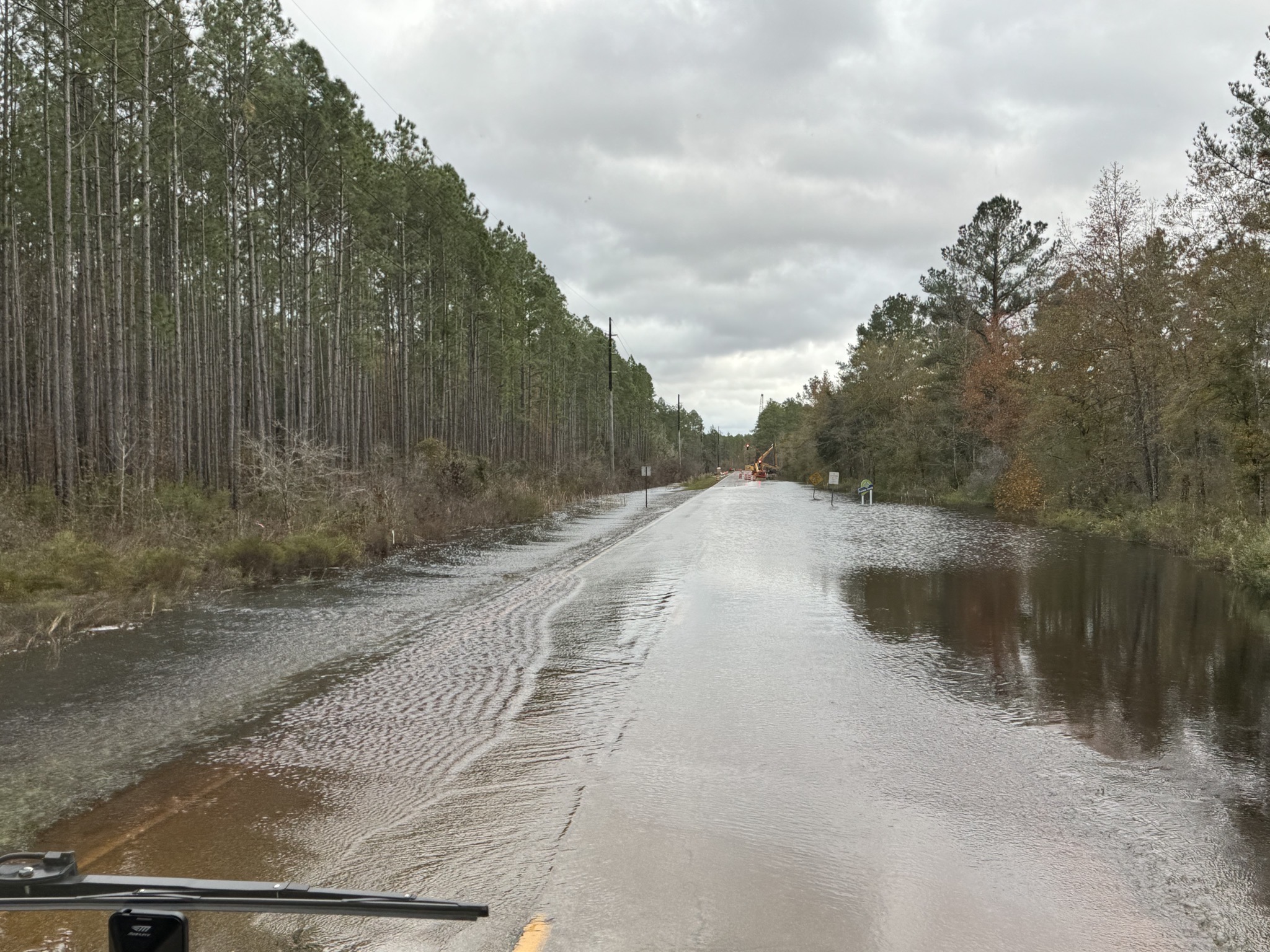 Road under water