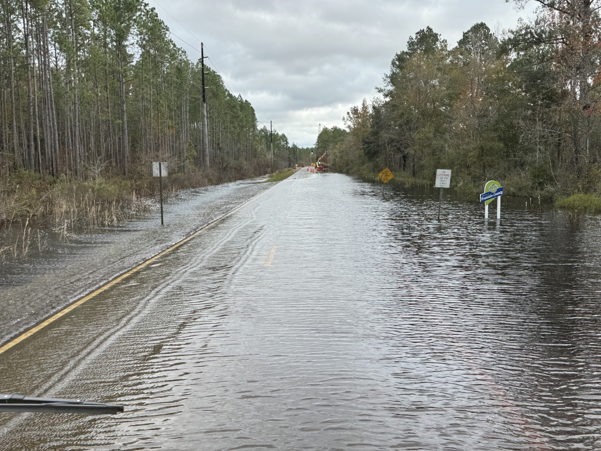 Road under water