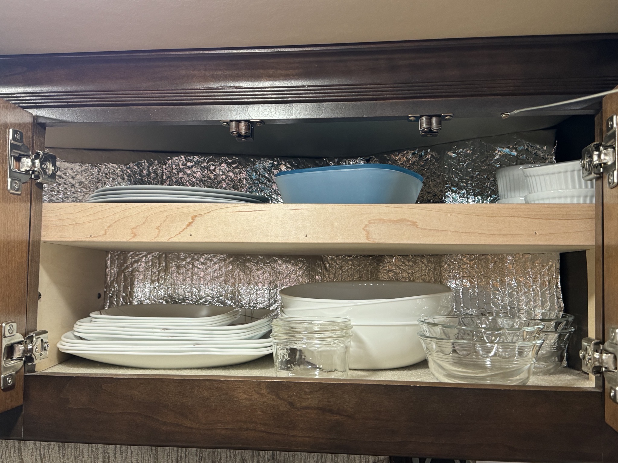 Cupboards after adding shelves