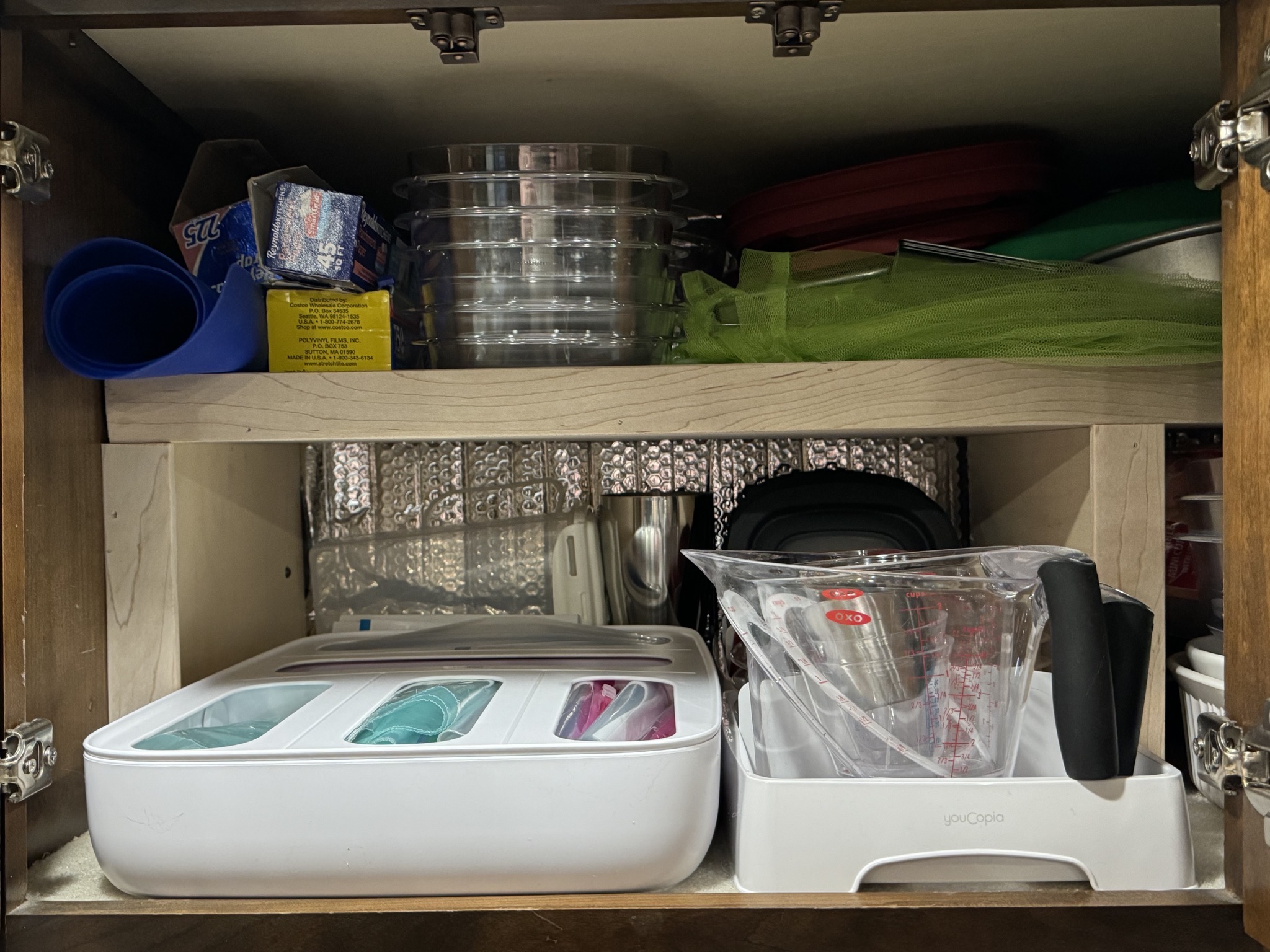 Cupboards after adding shelves