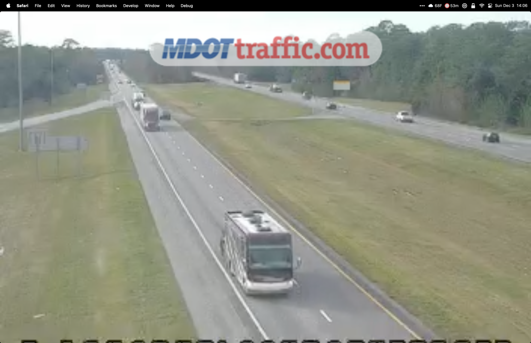 Our coach via traffic camera