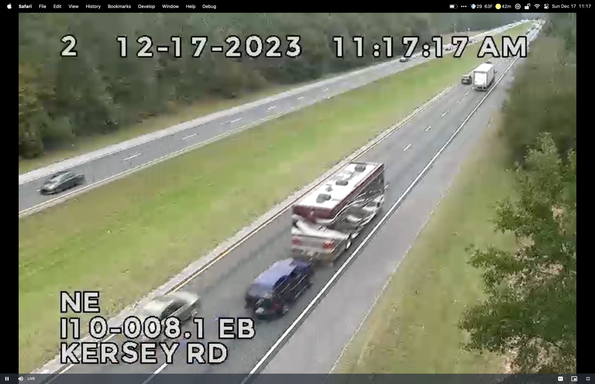 Our coach via traffic cam