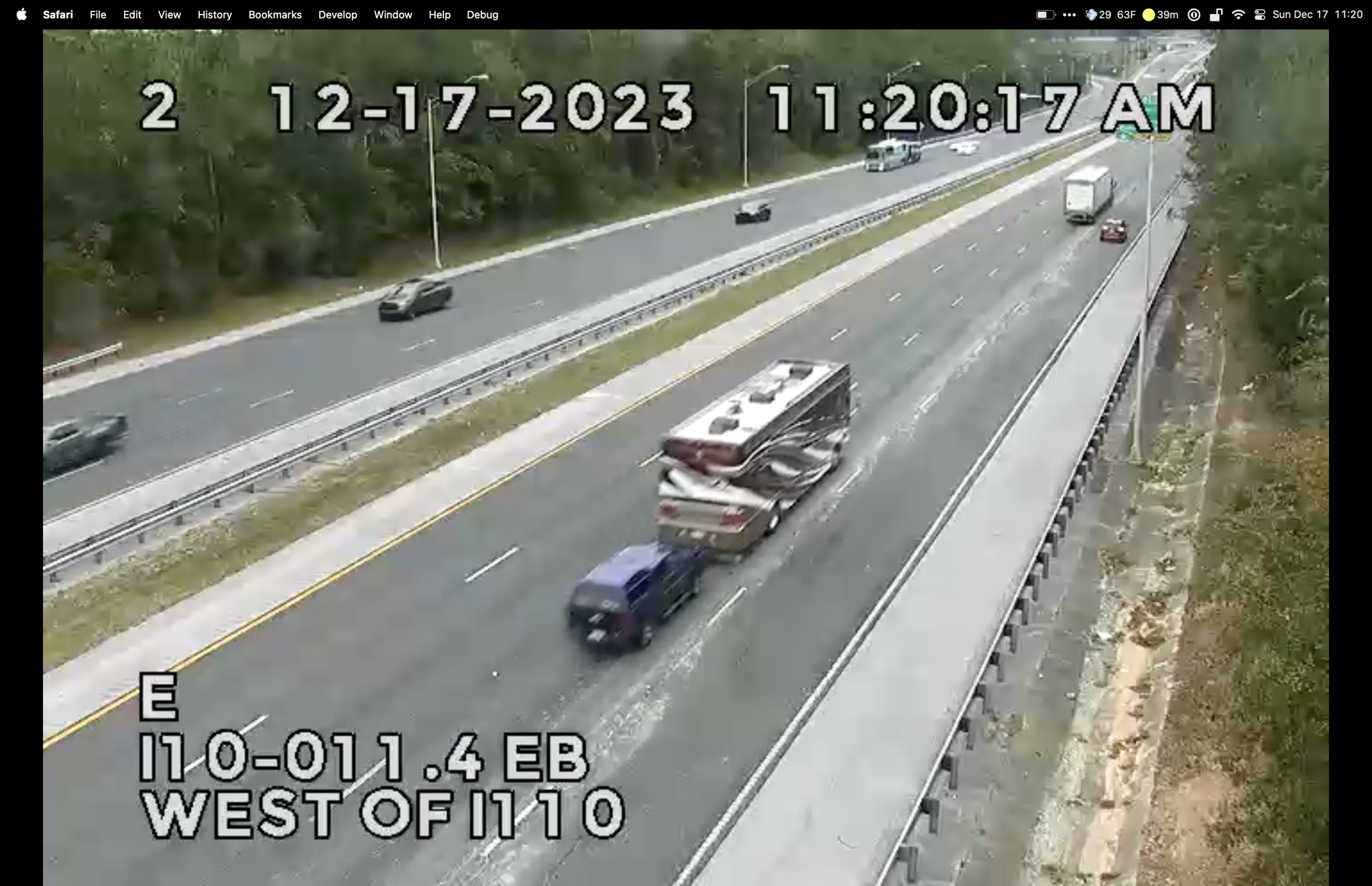Our coach via traffic cam