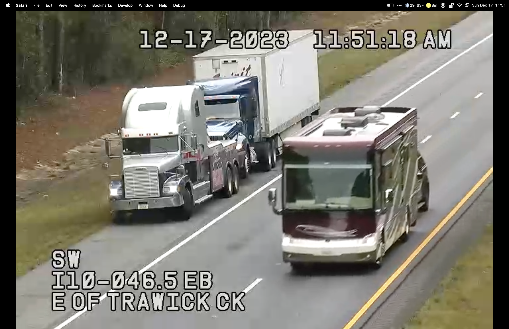 Our coach via traffic cam