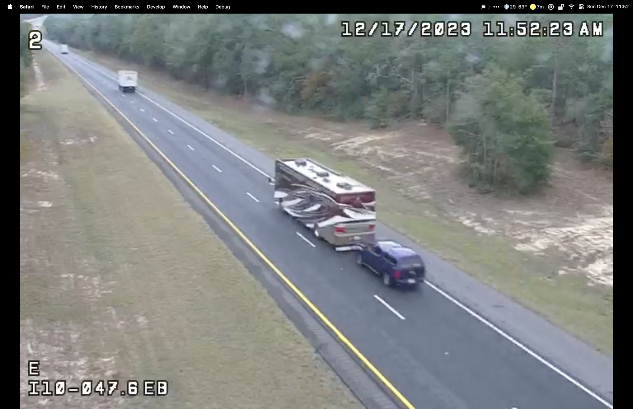 Our coach via traffic cam