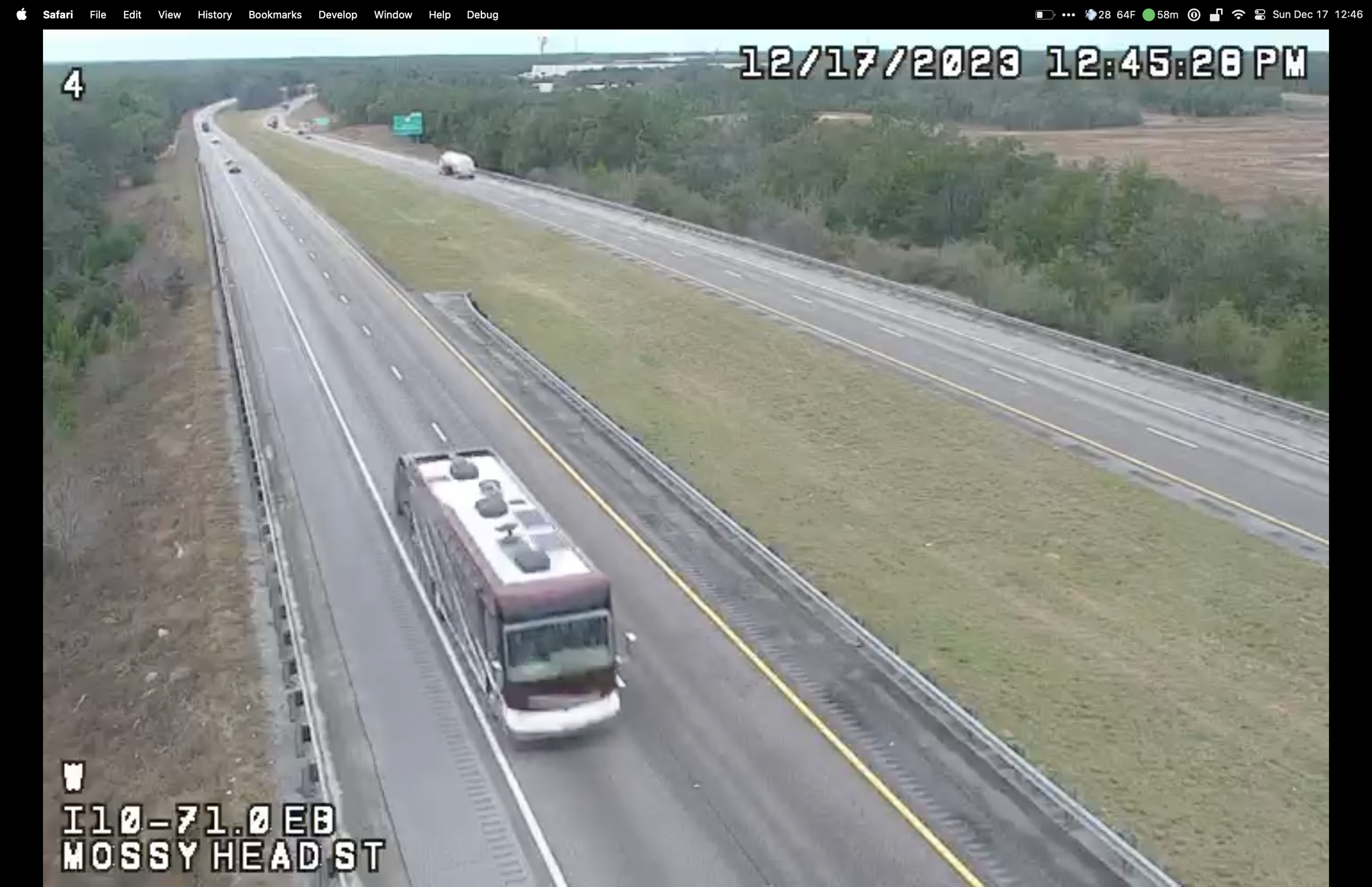 Our coach via traffic cam