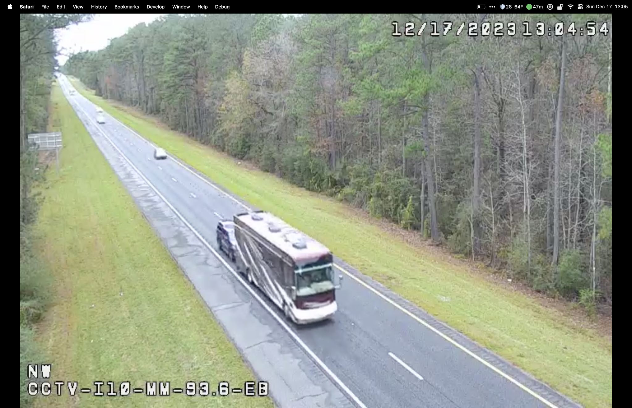 Our coach via traffic cam