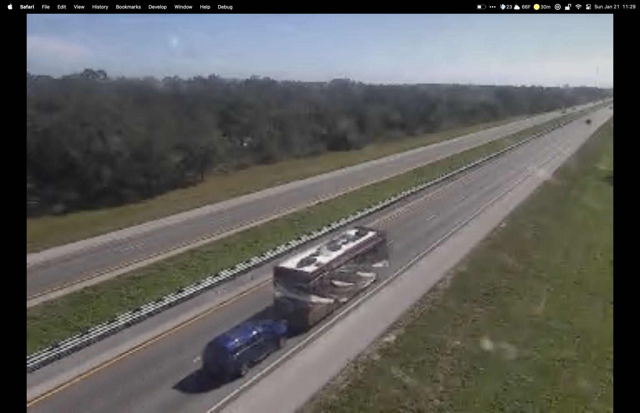 Our coach in traffic cam