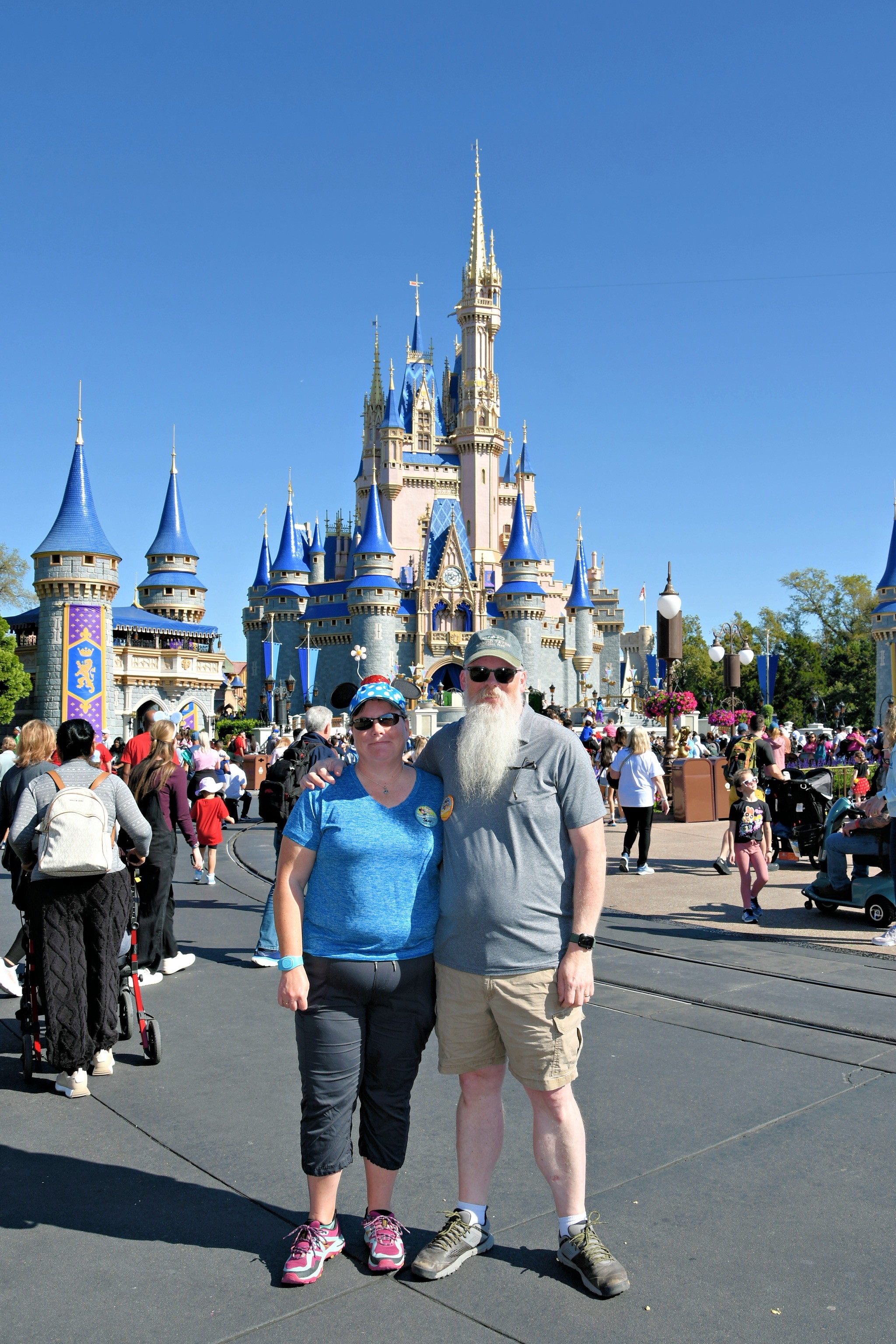 Jenn and David in front of castle